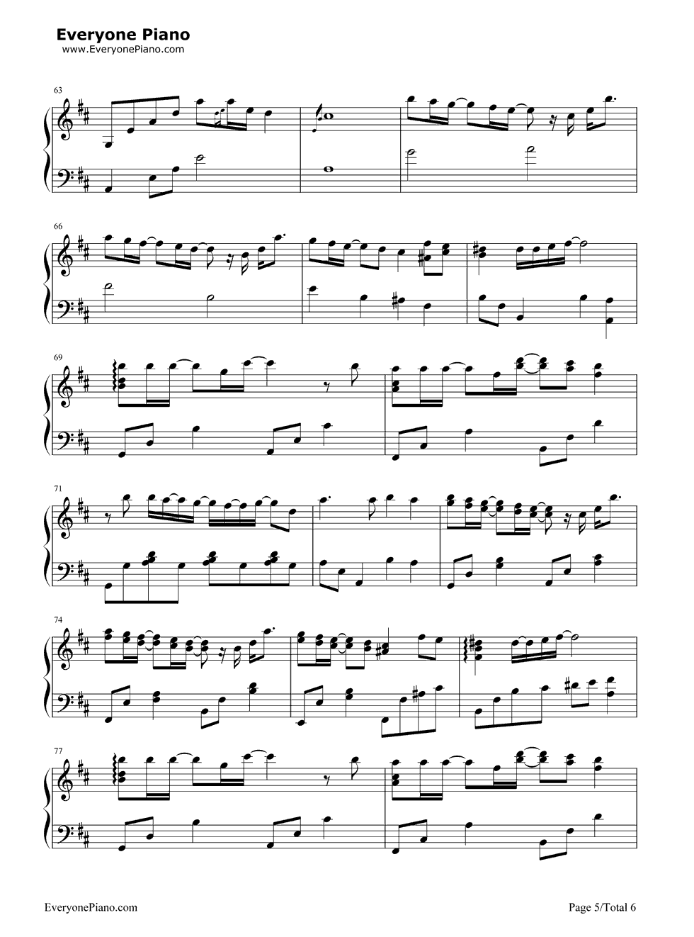 秋之回忆钢琴谱_秋之回忆