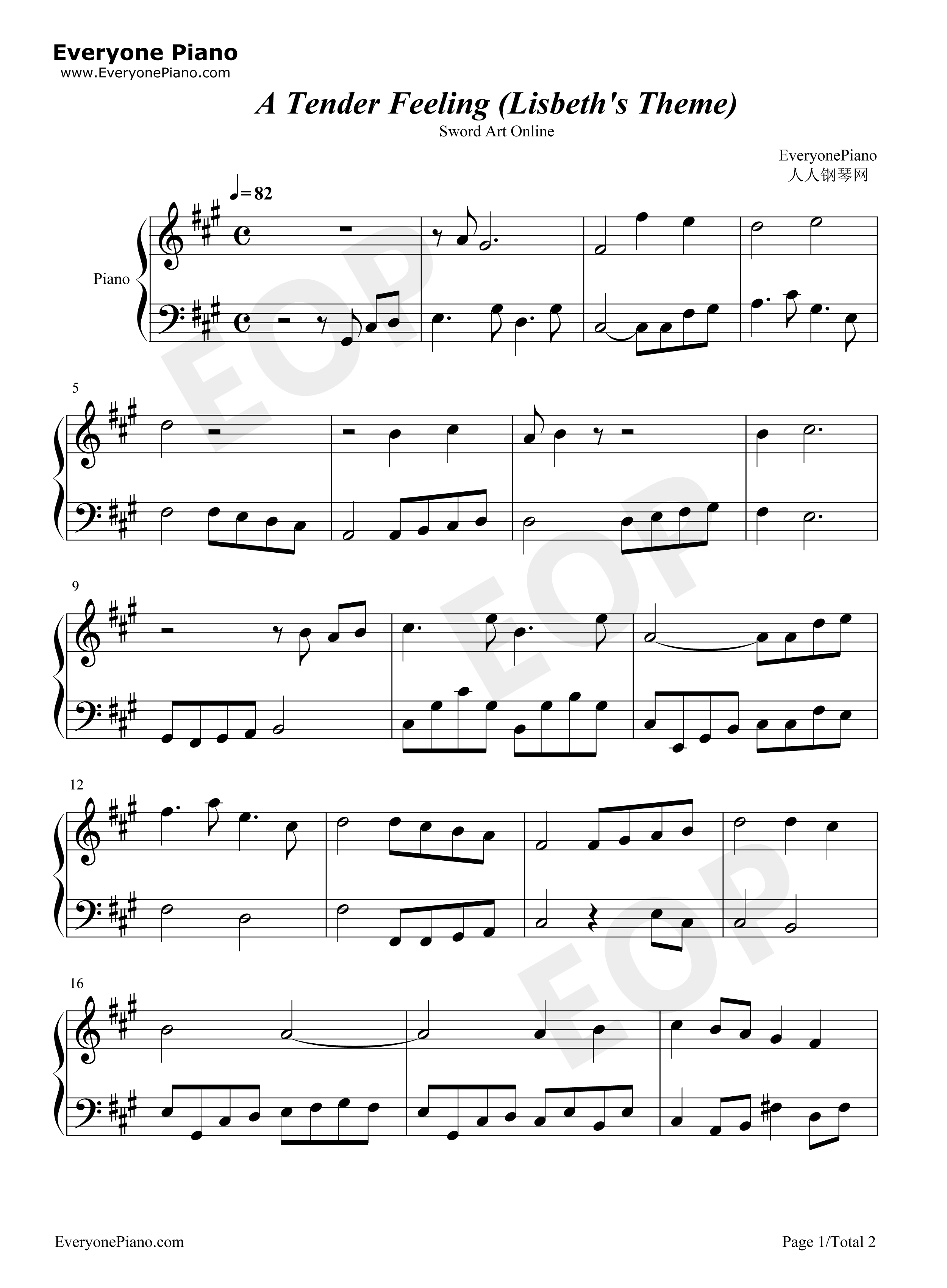 A_Tender_Feeling钢琴谱_梶浦由记