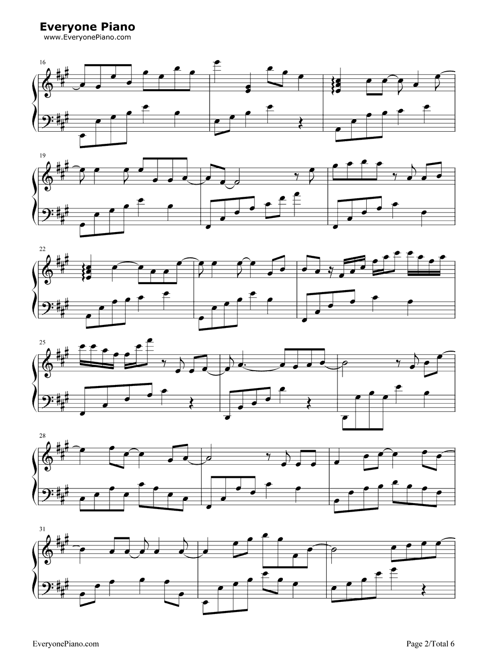 同行钢琴谱_Pchy