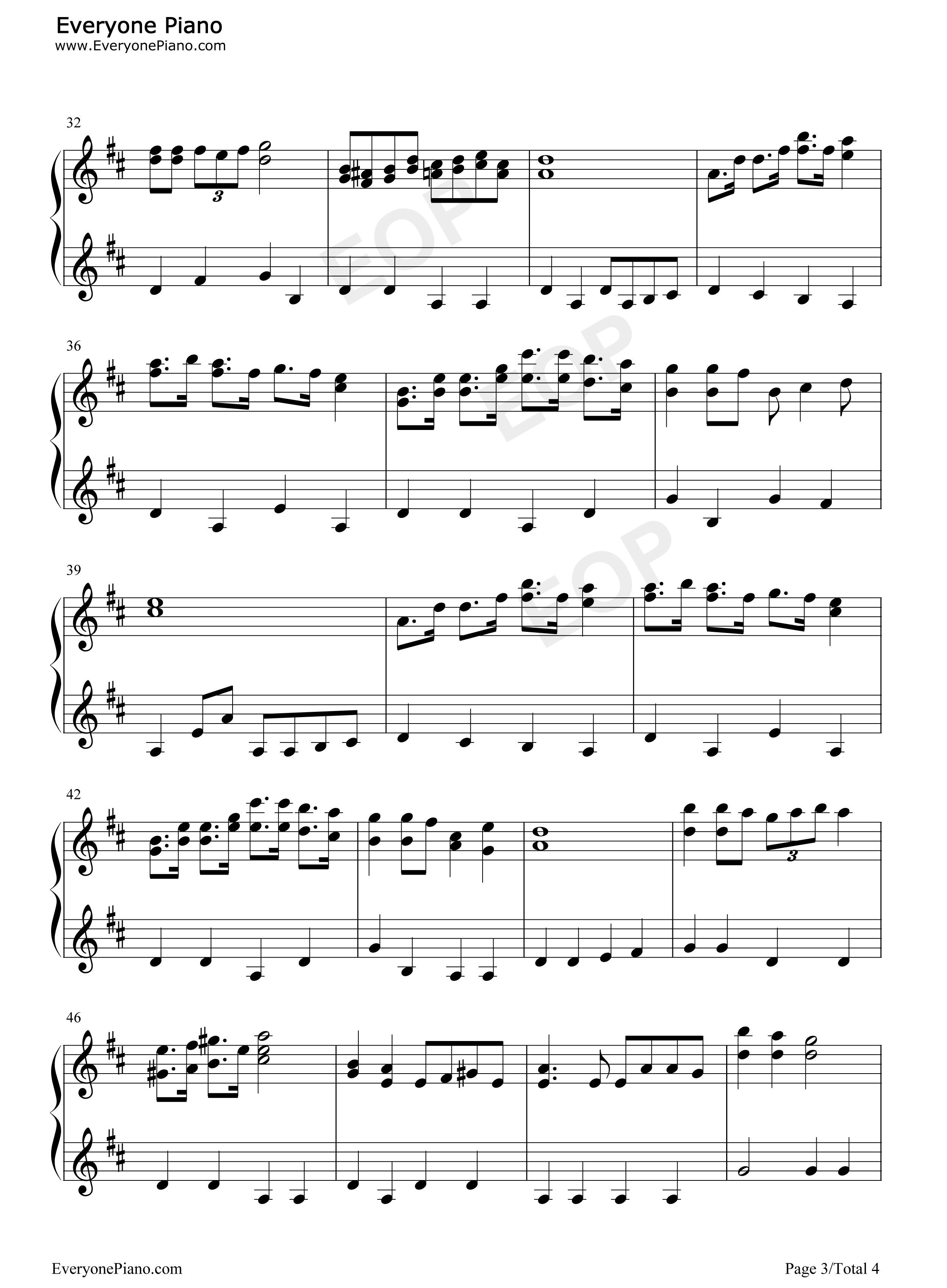 哆啦A梦主题曲钢琴谱_大杉久美子