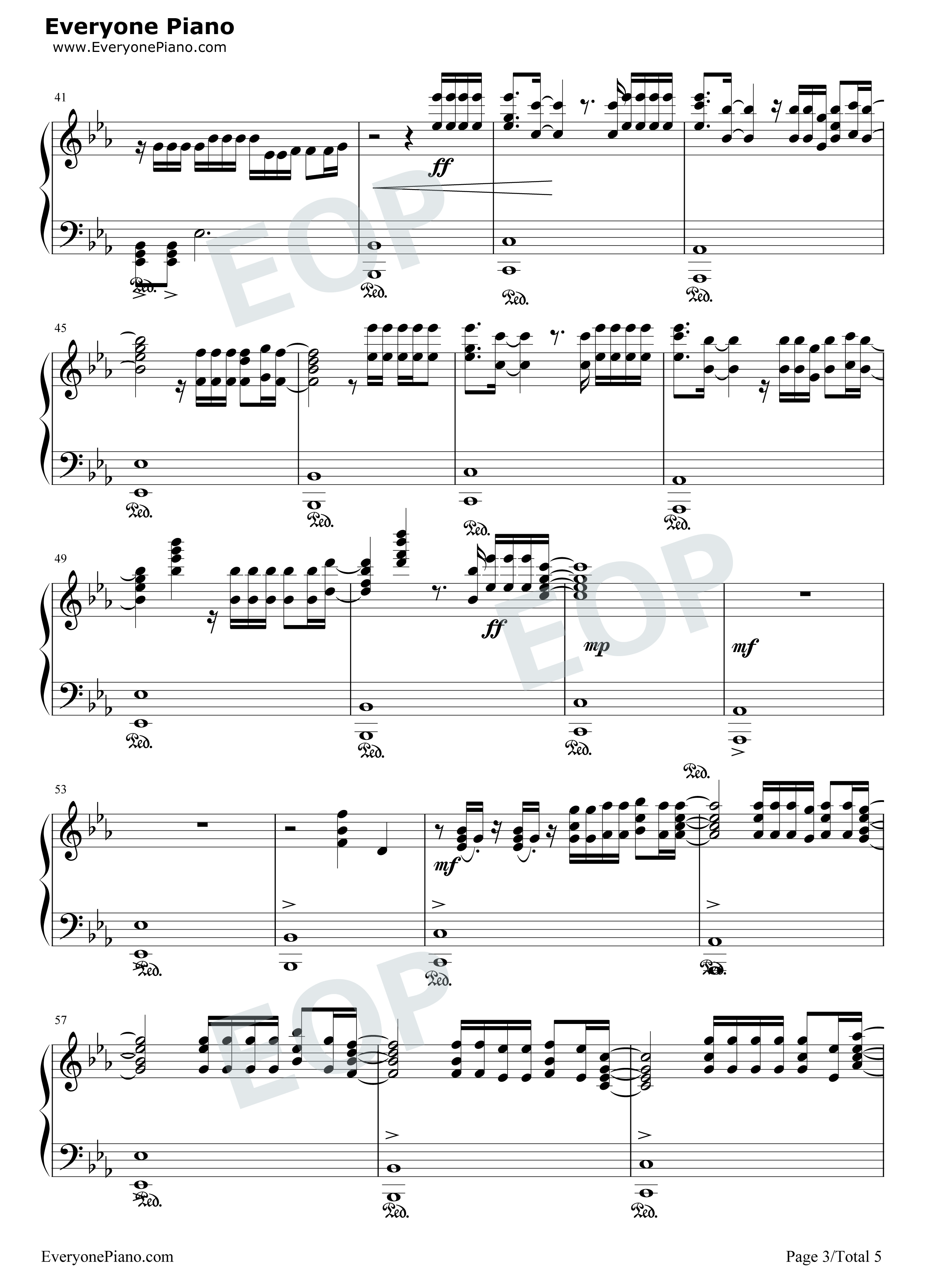 我的天空钢琴谱_南征北战