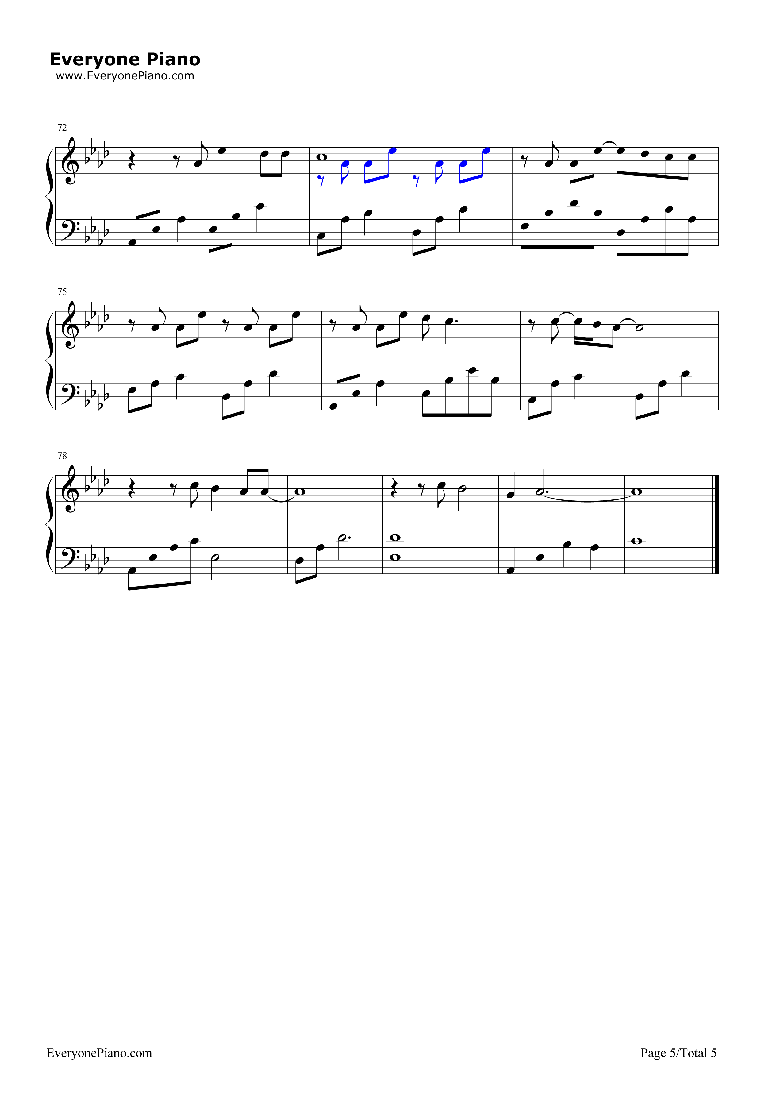 逆时光的浪钢琴谱_Bii毕书尽