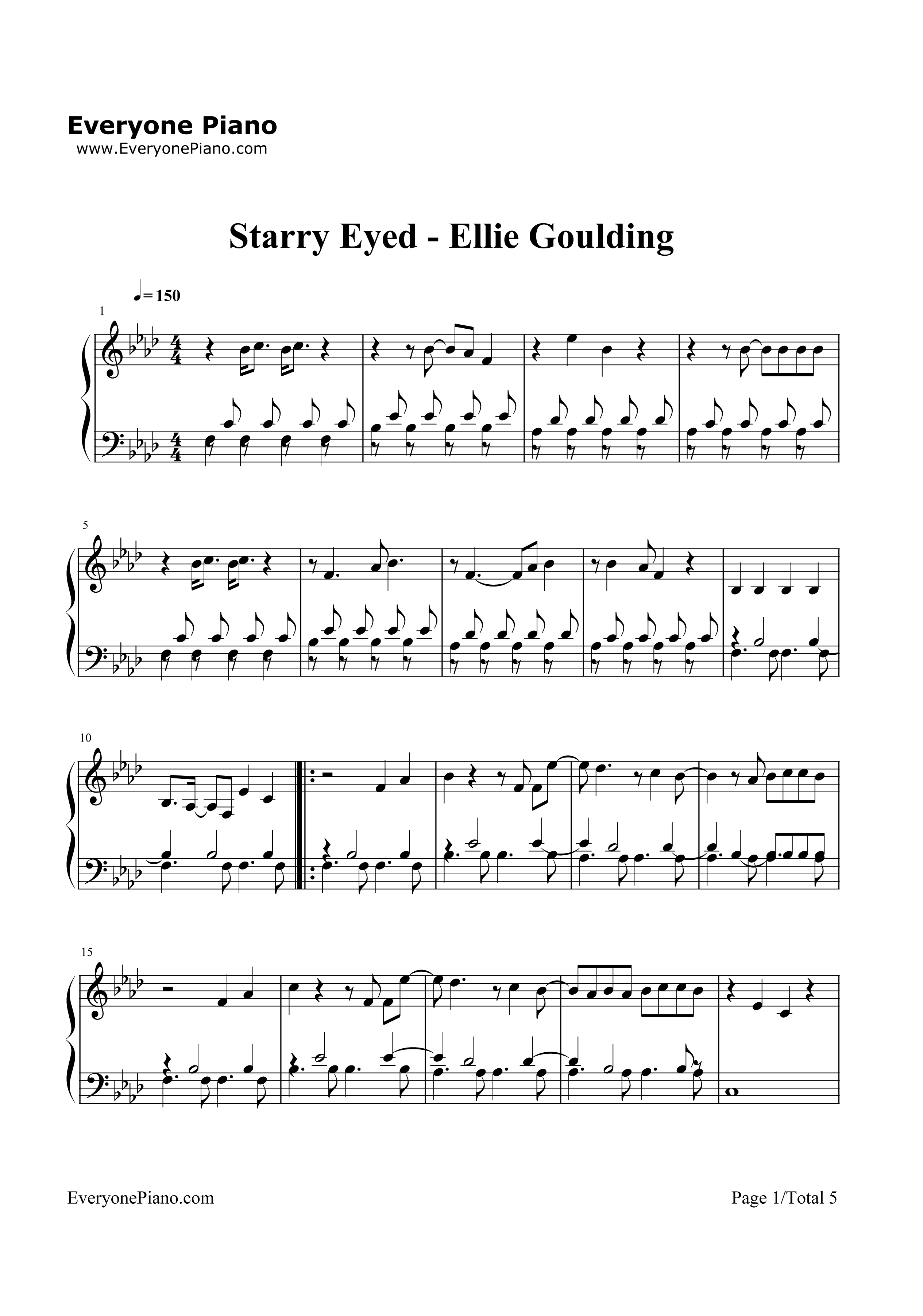 Starry_Eyed钢琴谱_Ellie_Goulding