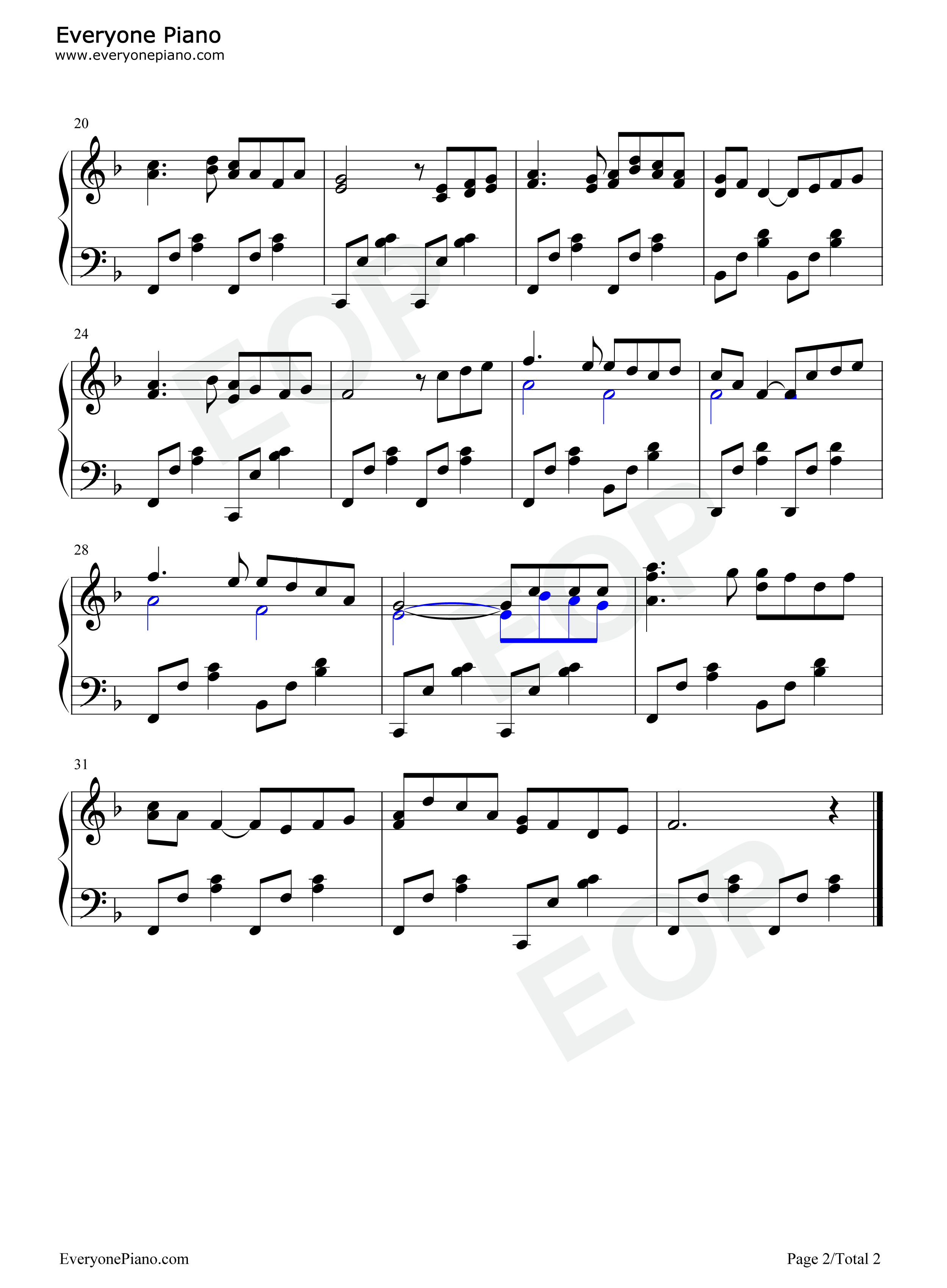 伦敦德里小调钢琴谱_爱尔兰