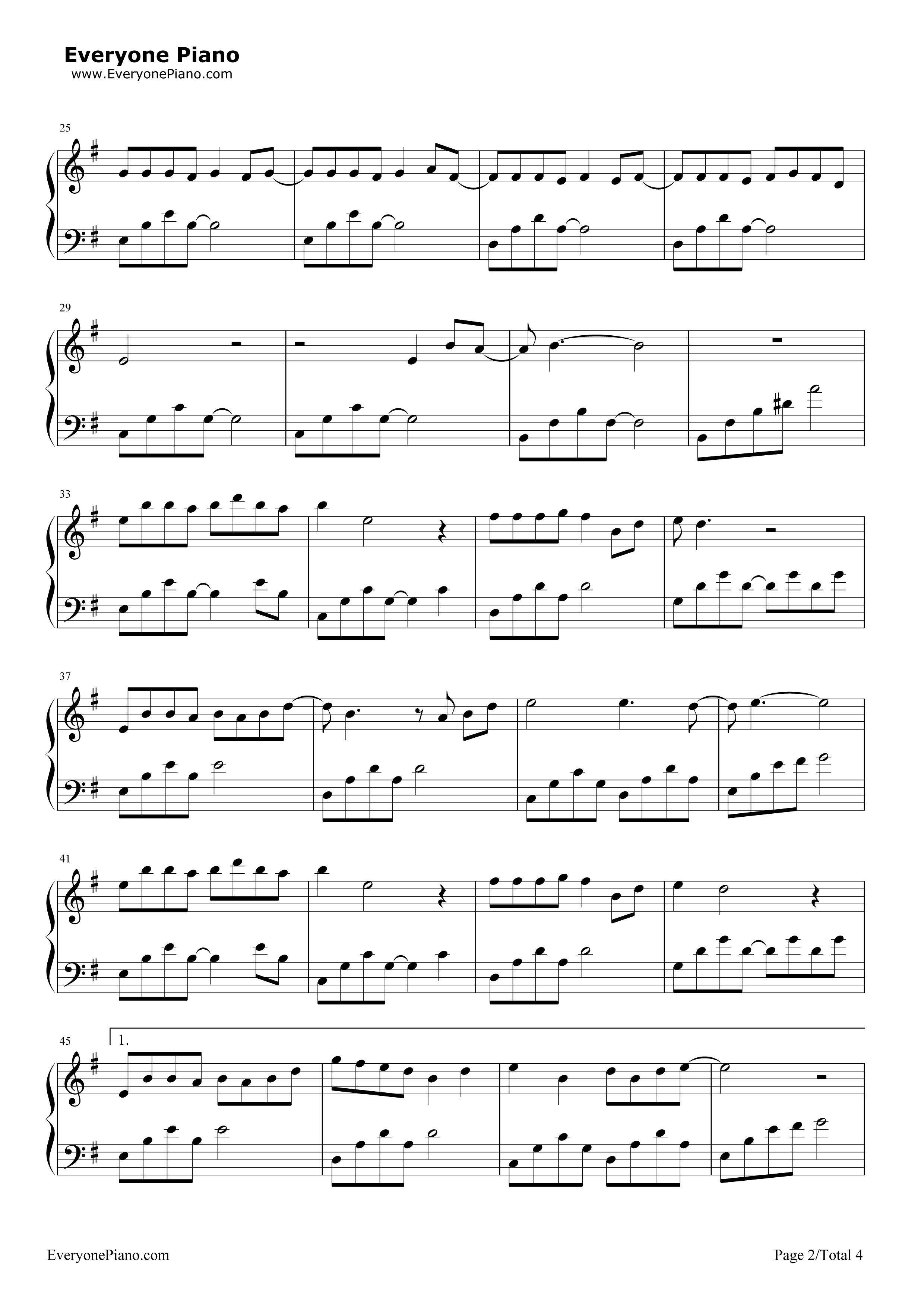 凉凉钢琴谱_张碧晨_杨宗纬