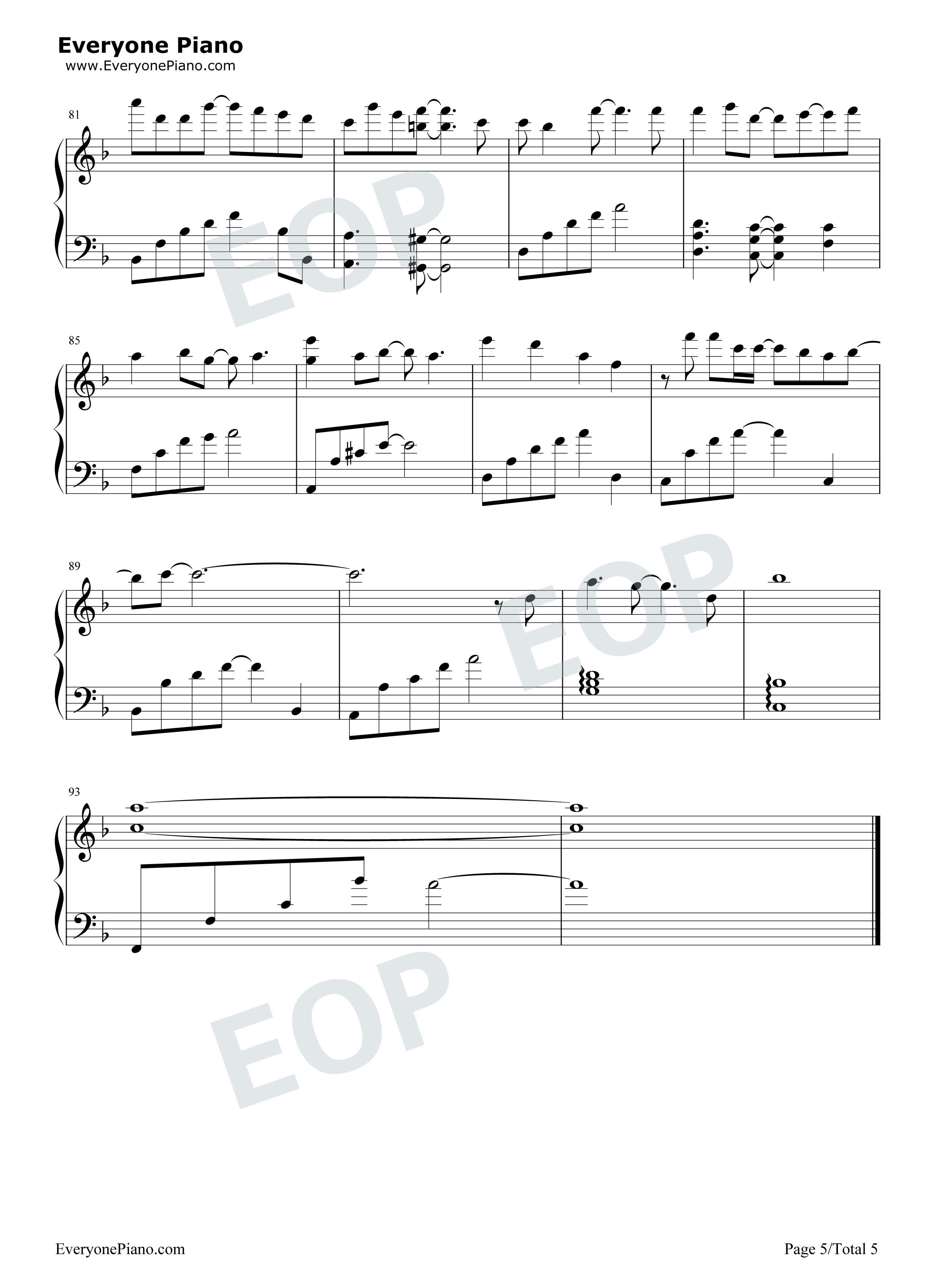 我们的爱没有错钢琴谱_胡夏