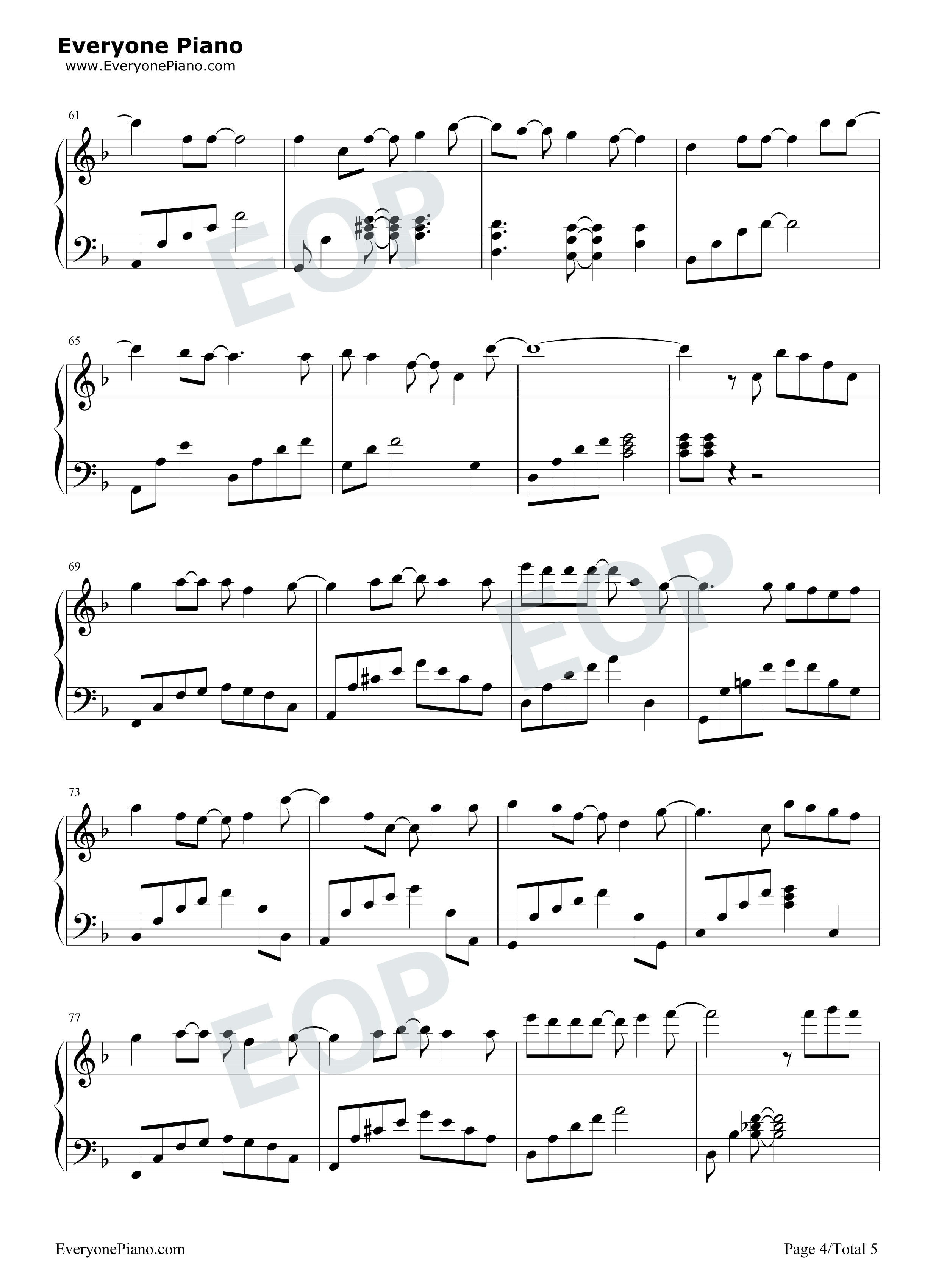 我们的爱没有错钢琴谱_胡夏