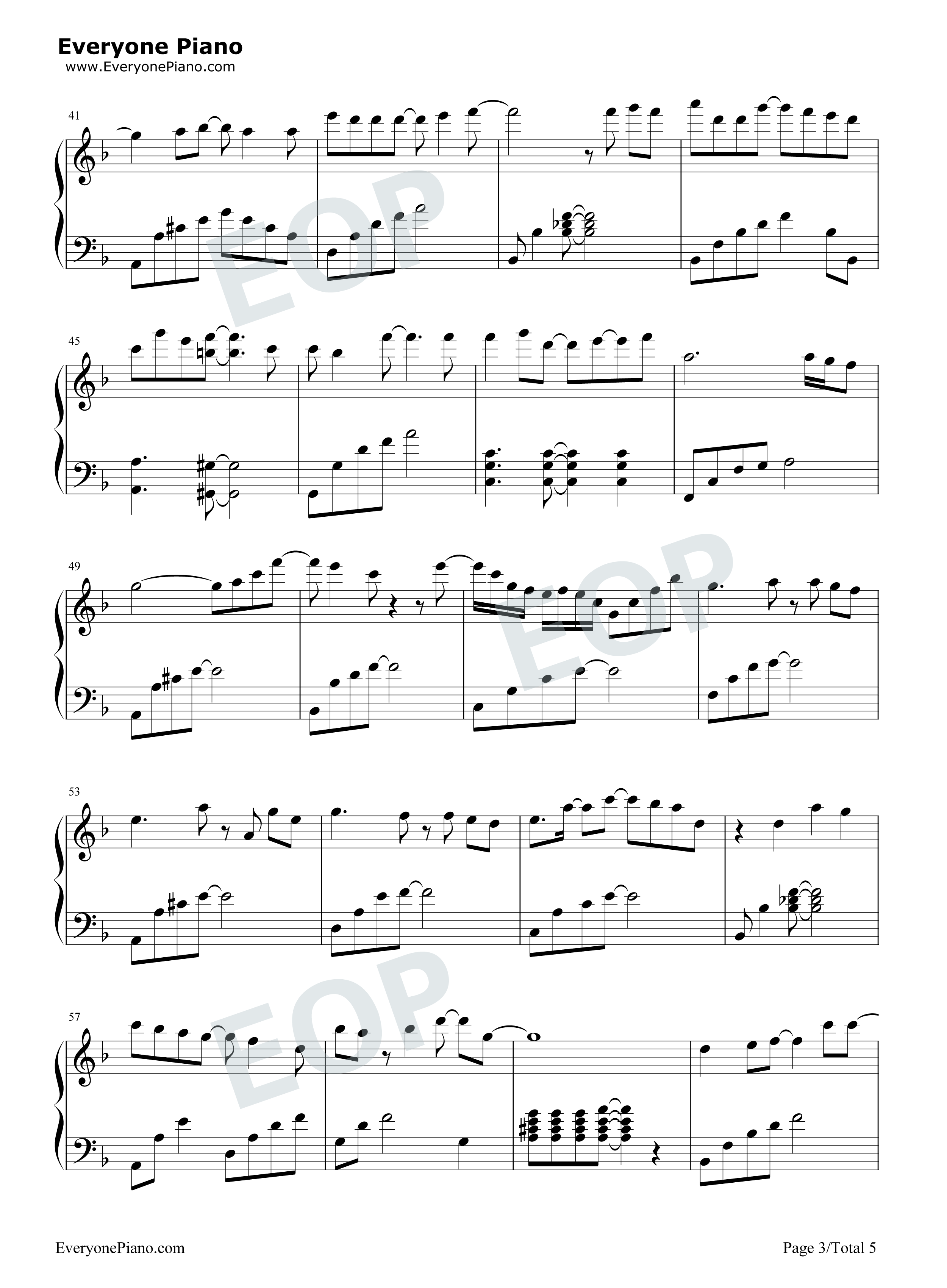 我们的爱没有错钢琴谱_胡夏