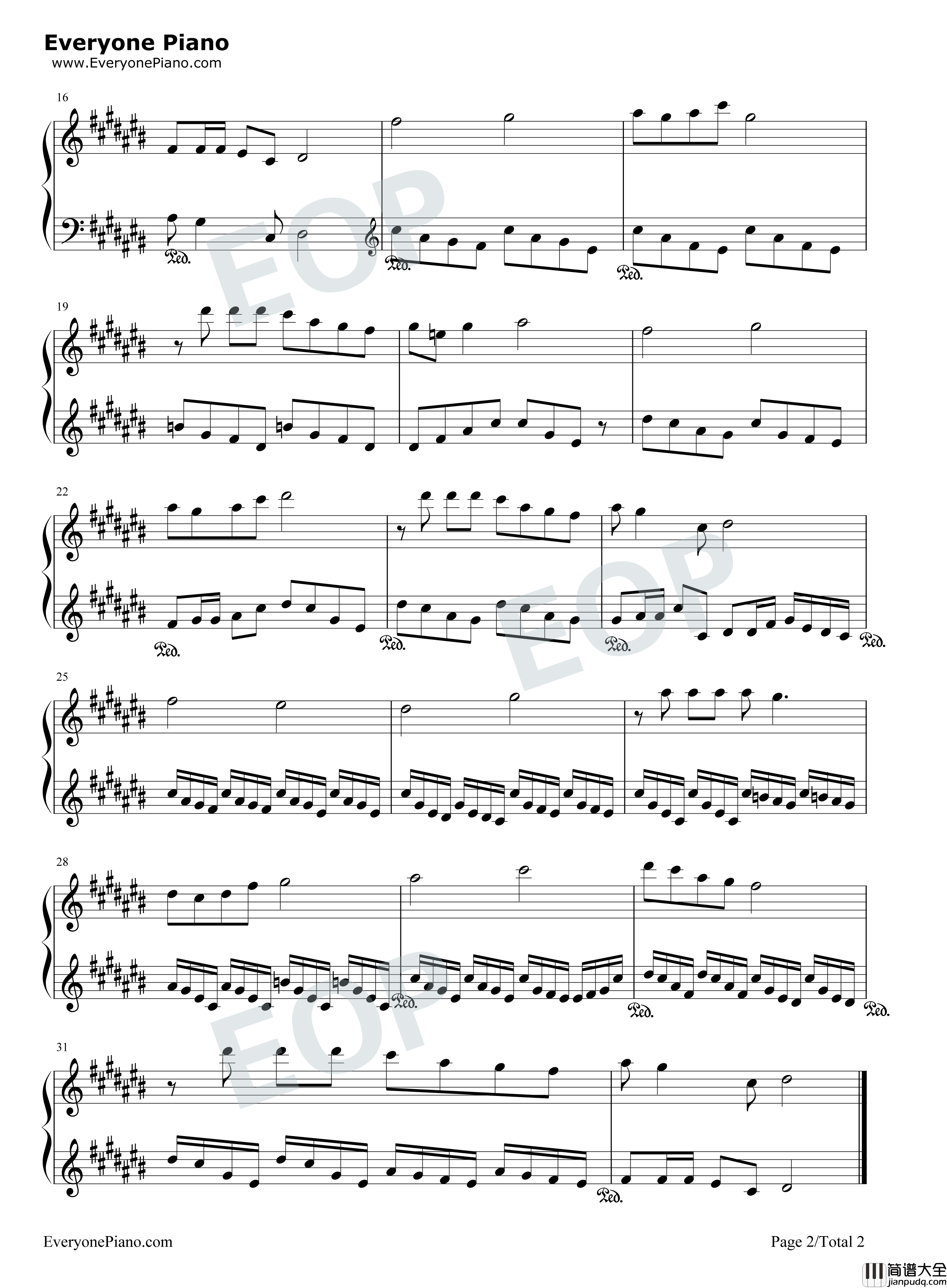 山居秋暝钢琴谱_心然