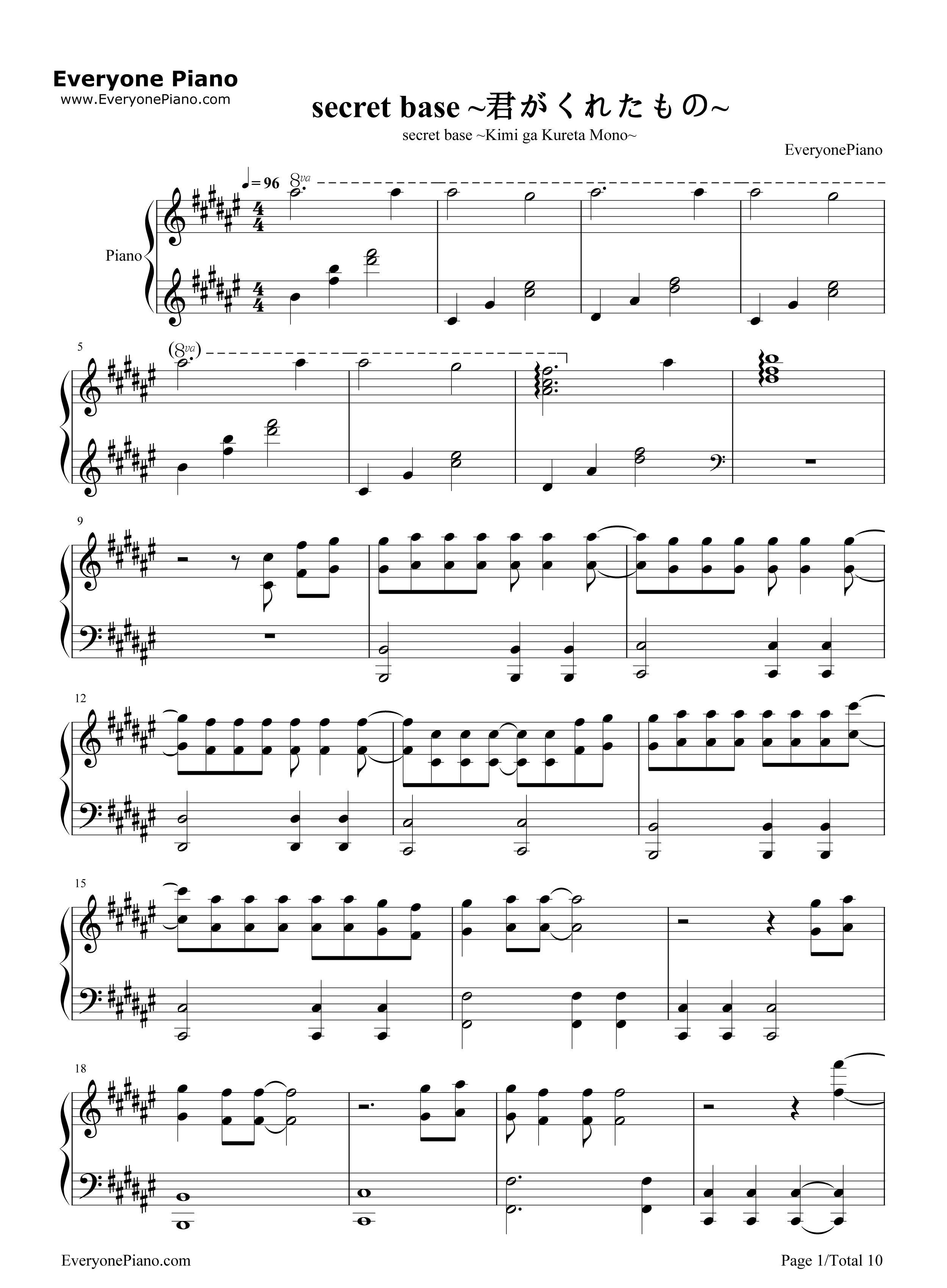 secret_base~你给我的所有~钢琴谱_ZONE