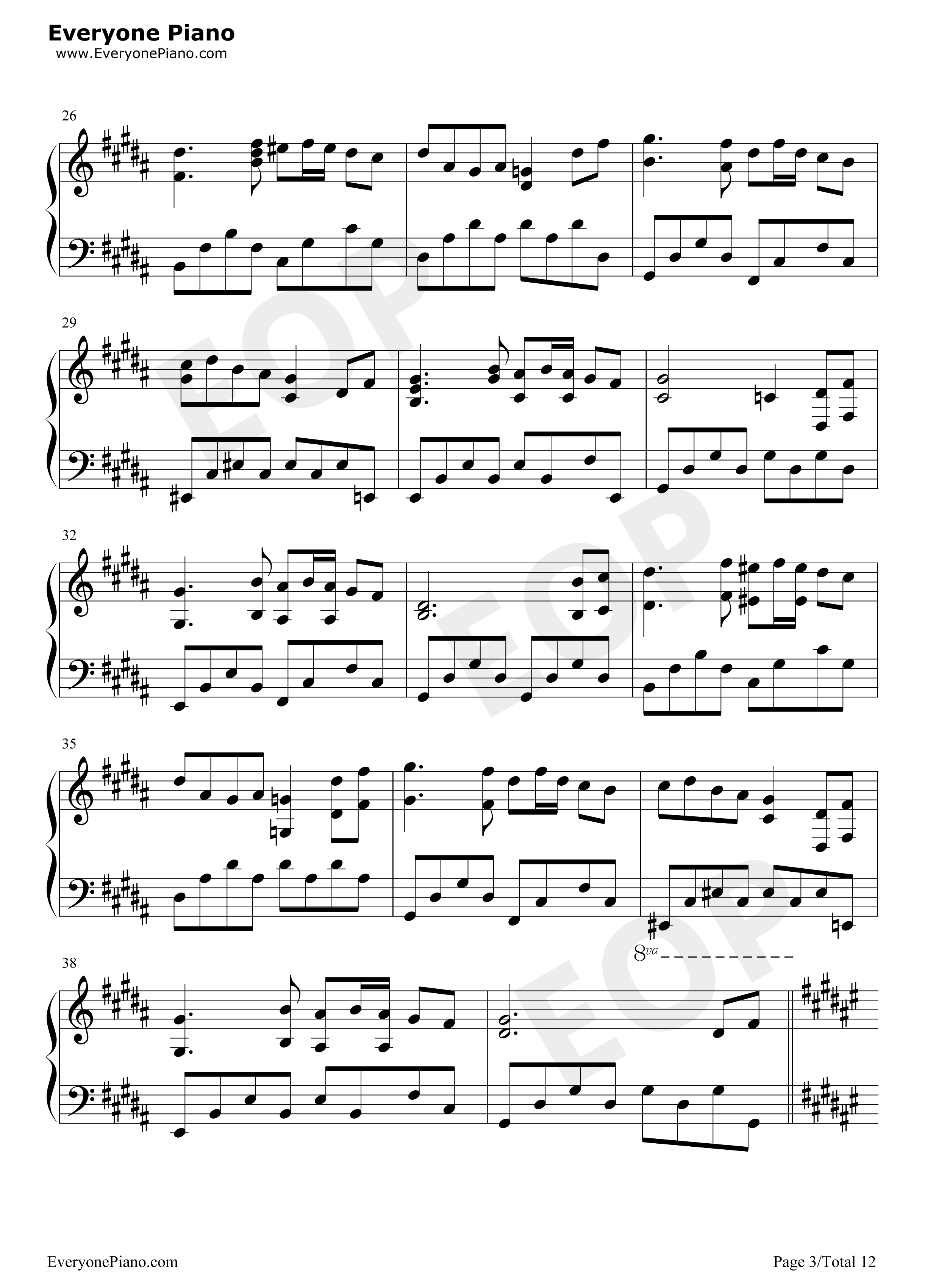 千年幻想郷钢琴谱_东方project