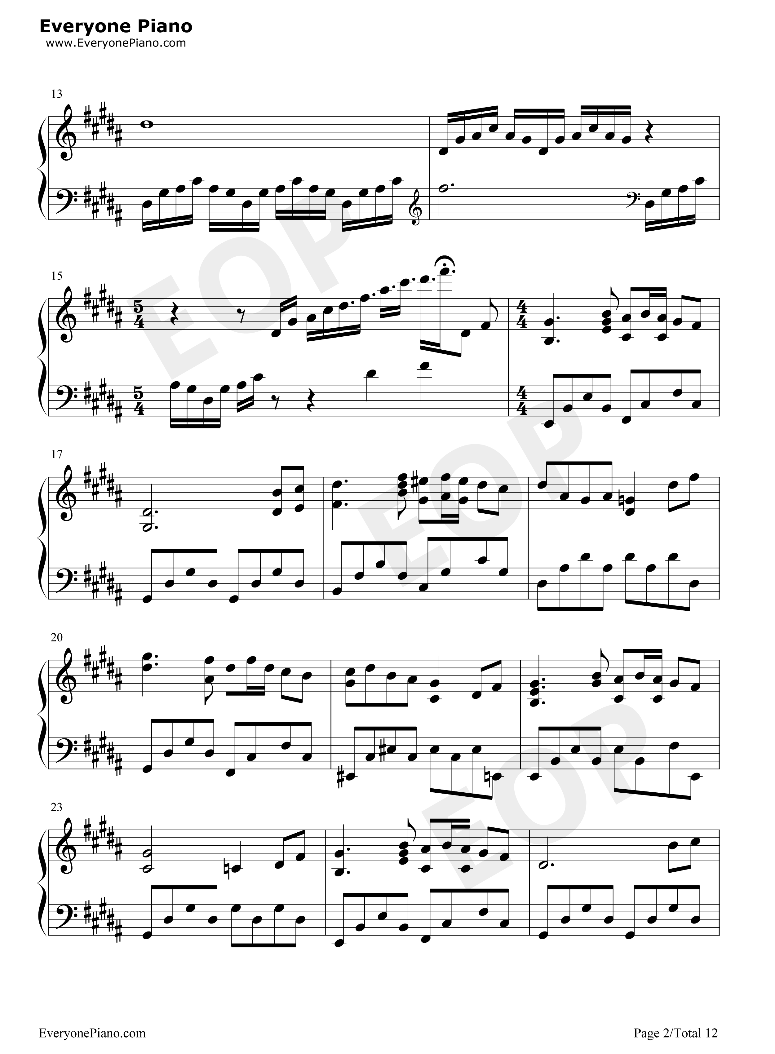 千年幻想郷钢琴谱_东方project