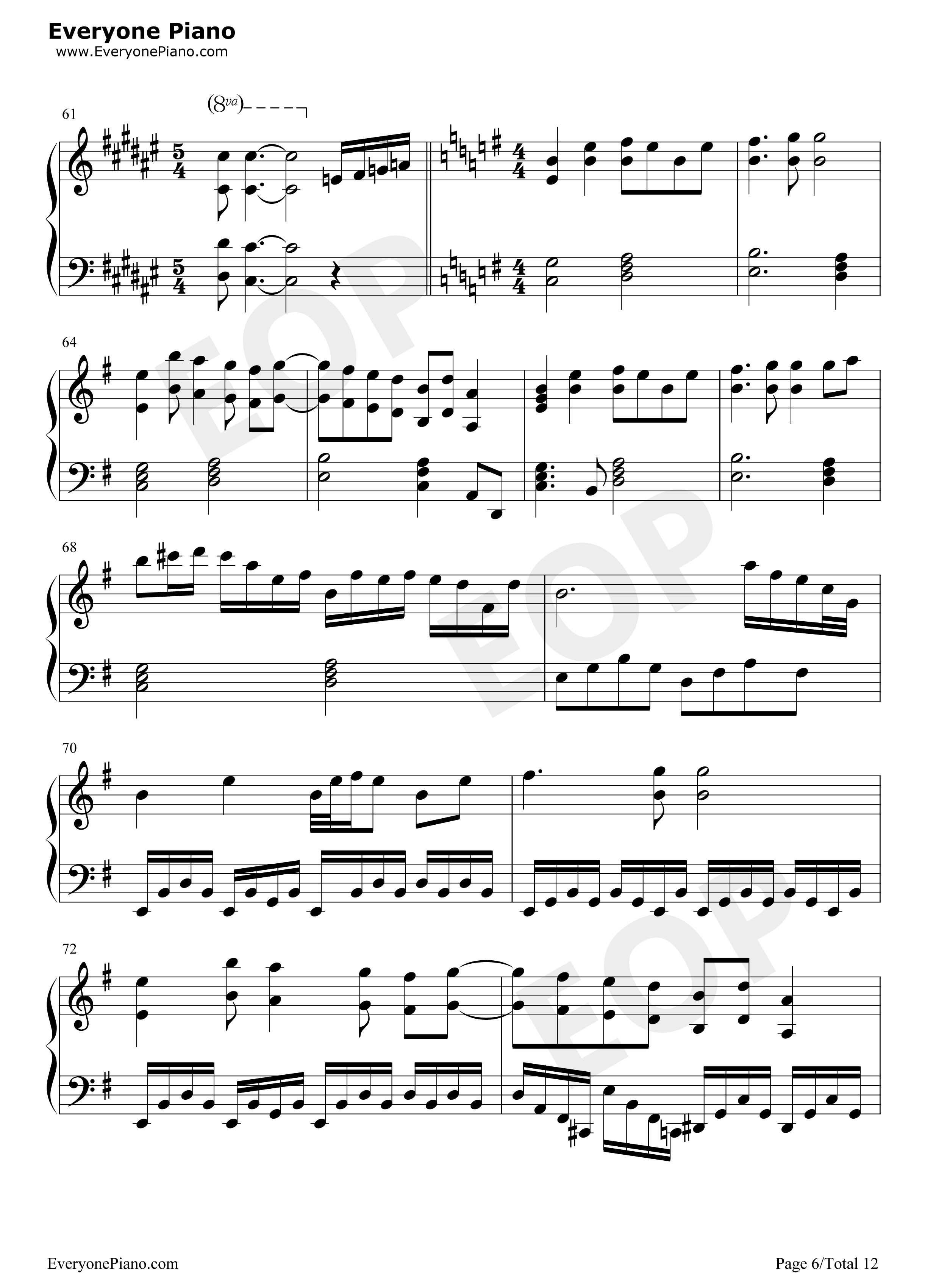 千年幻想郷钢琴谱_东方project