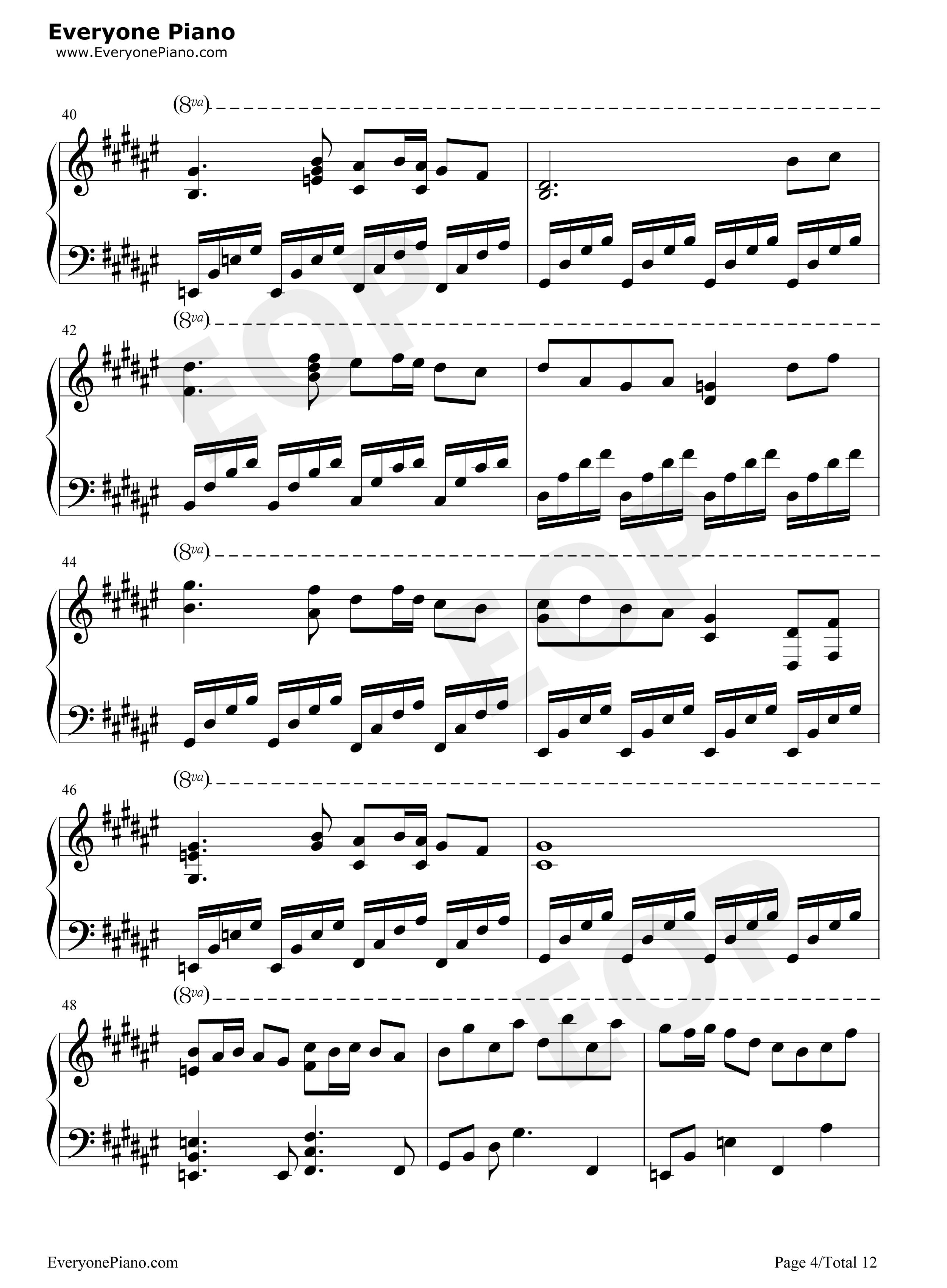 千年幻想郷钢琴谱_东方project