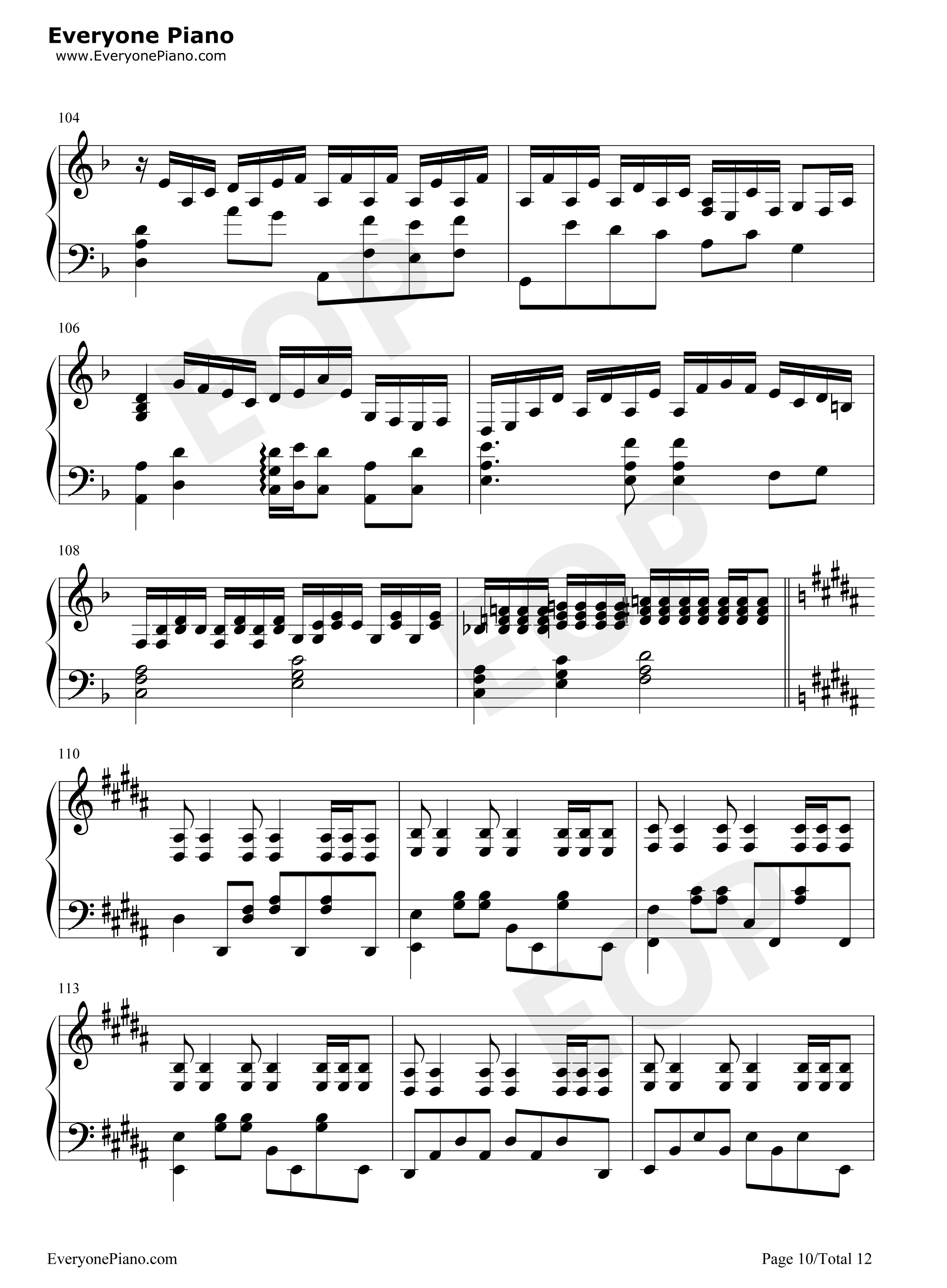 千年幻想郷钢琴谱_东方project