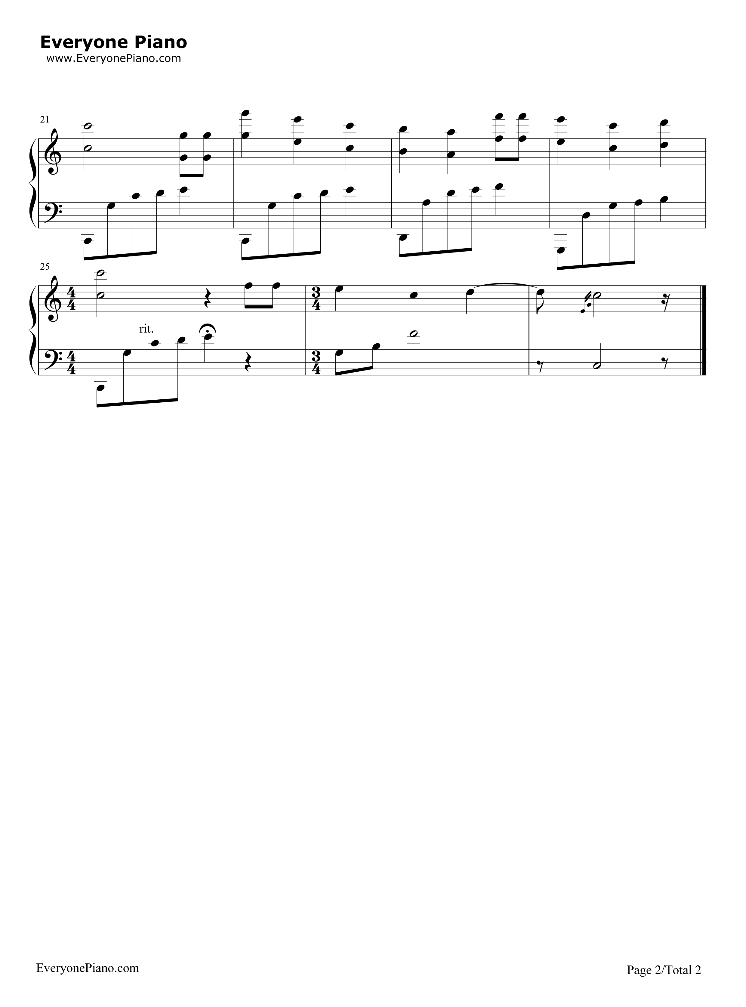 生日快乐完整好听版钢琴谱_儿歌