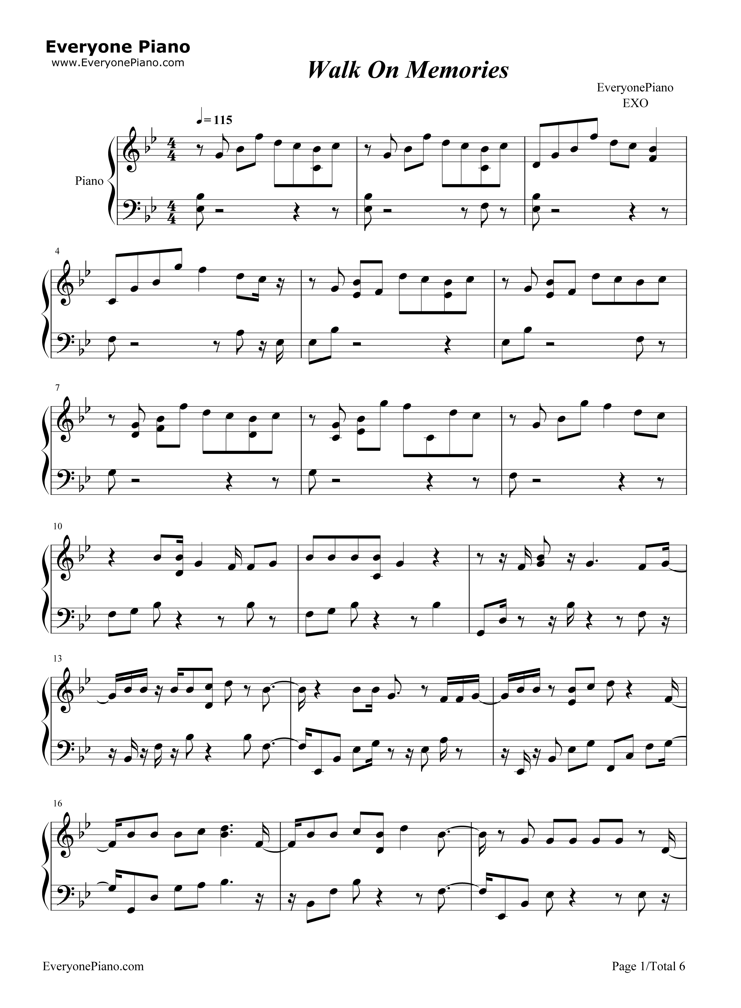 梦回暮夜钢琴谱_EXO