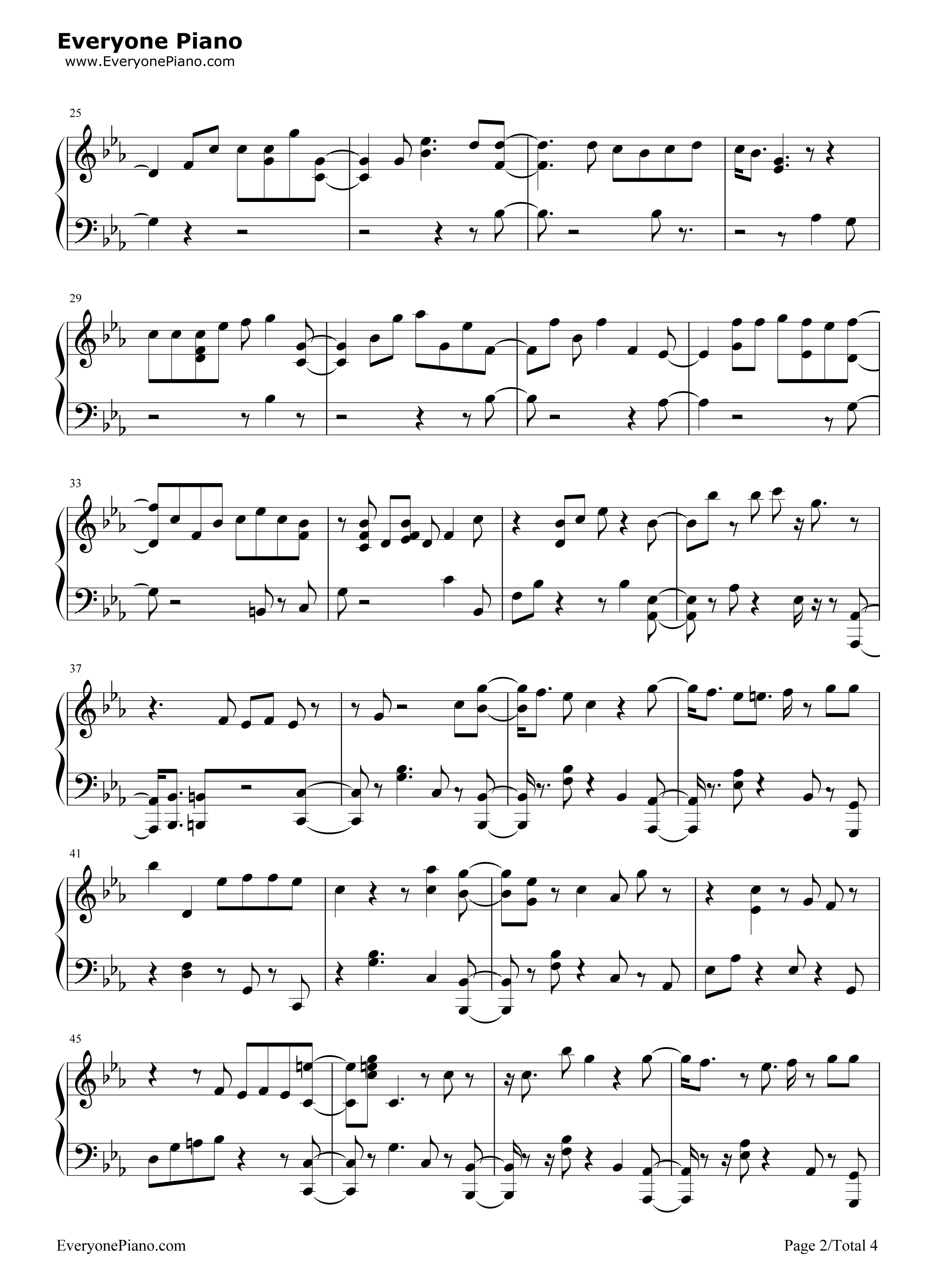 我加你等于永远钢琴谱_EXO