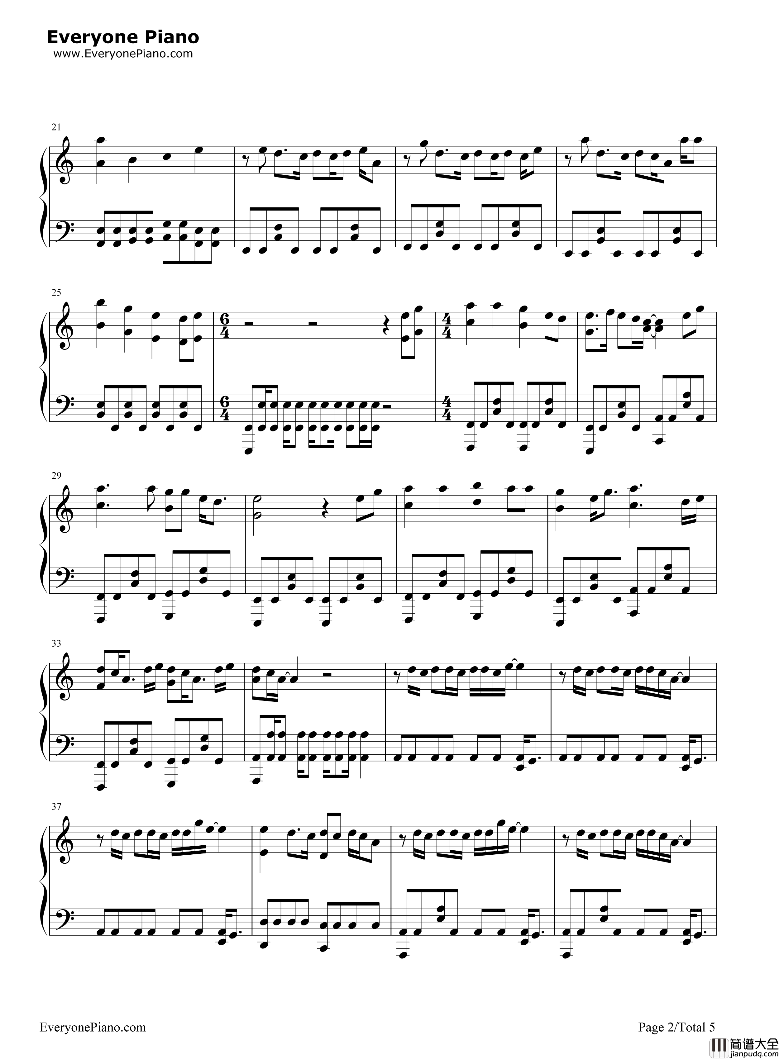 将军令钢琴谱_五月天