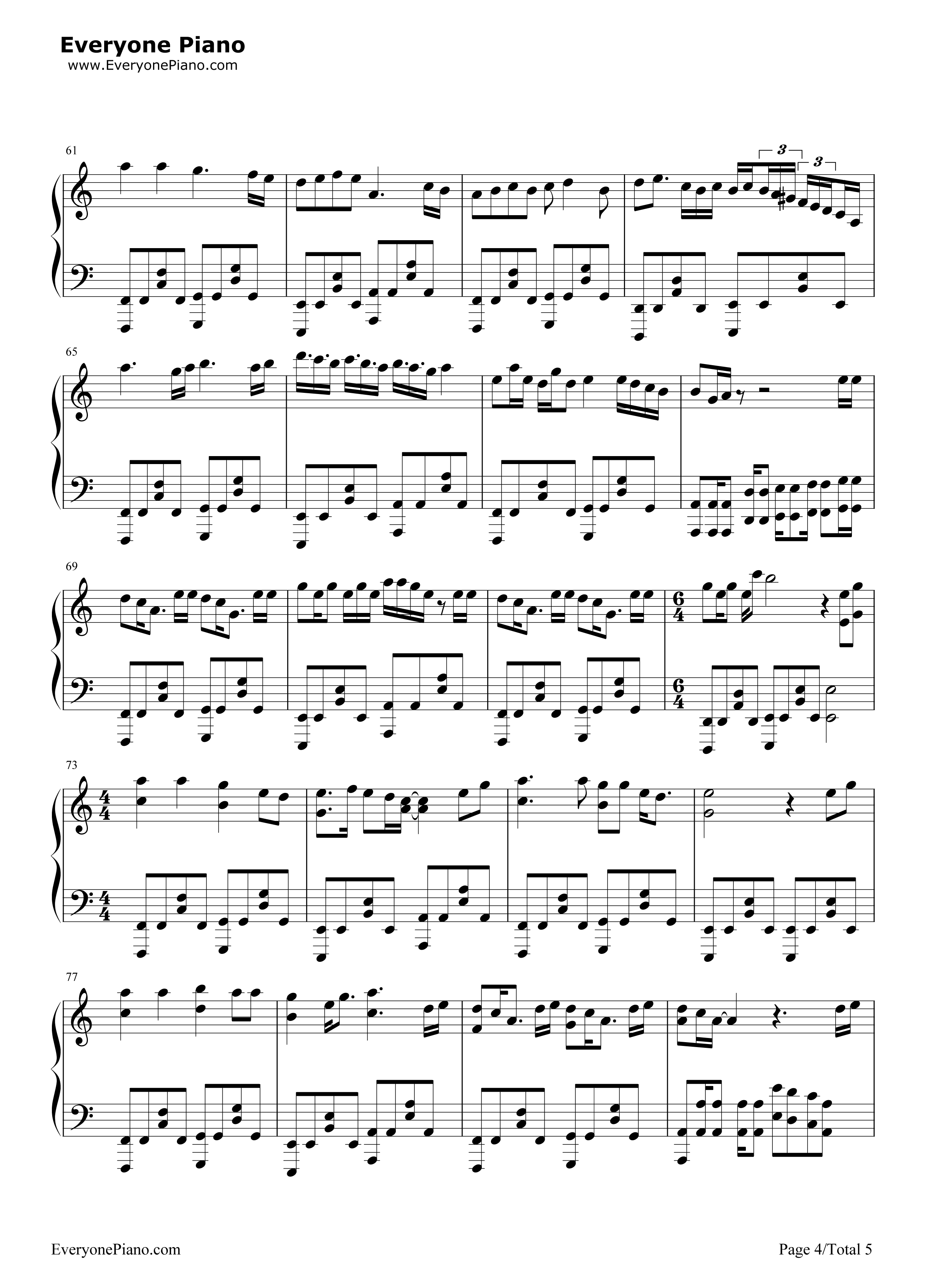 将军令钢琴谱_五月天