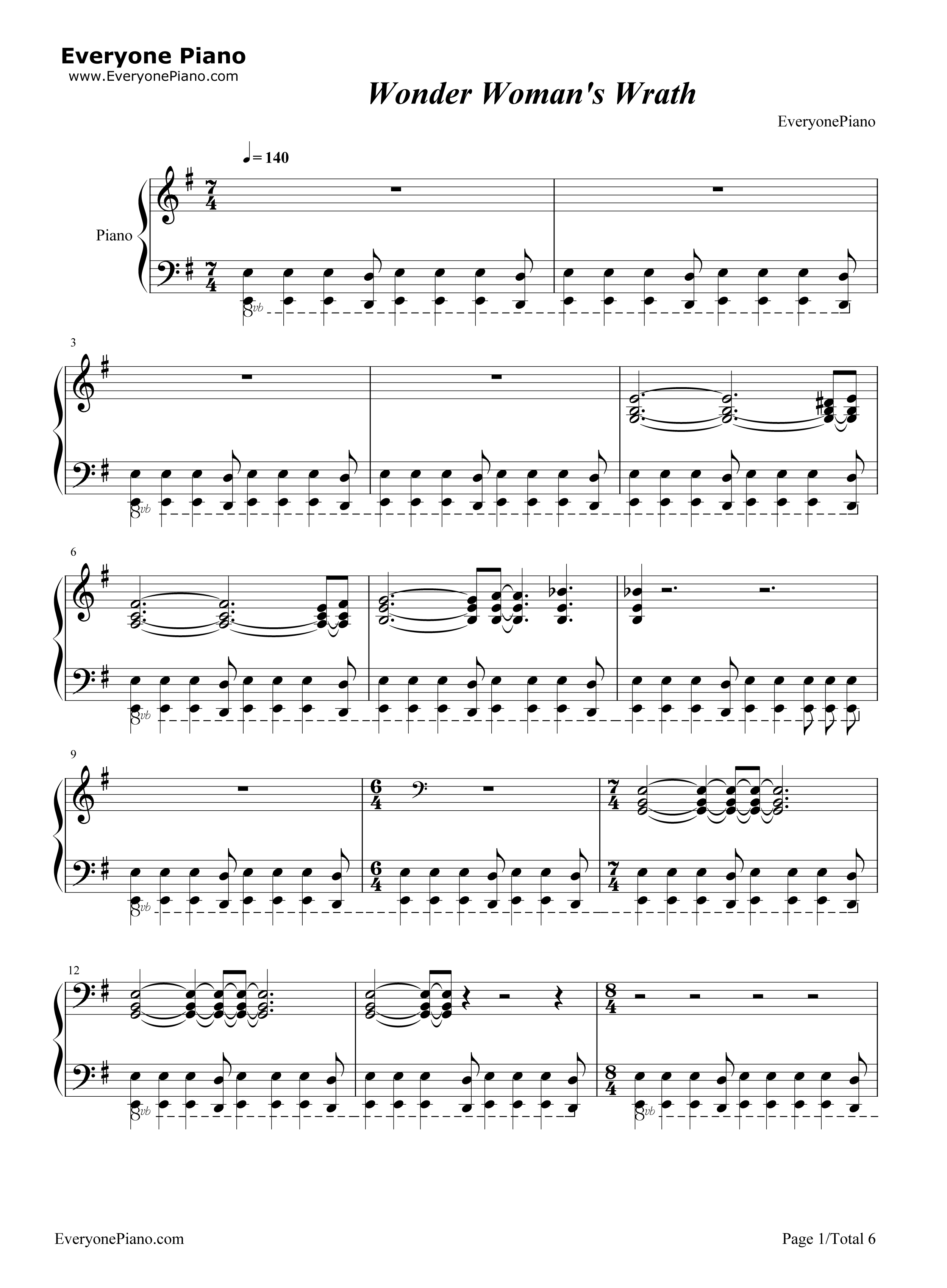 Wonder_Woman's_Wrath钢琴谱_Rupert_Gregson_Williams