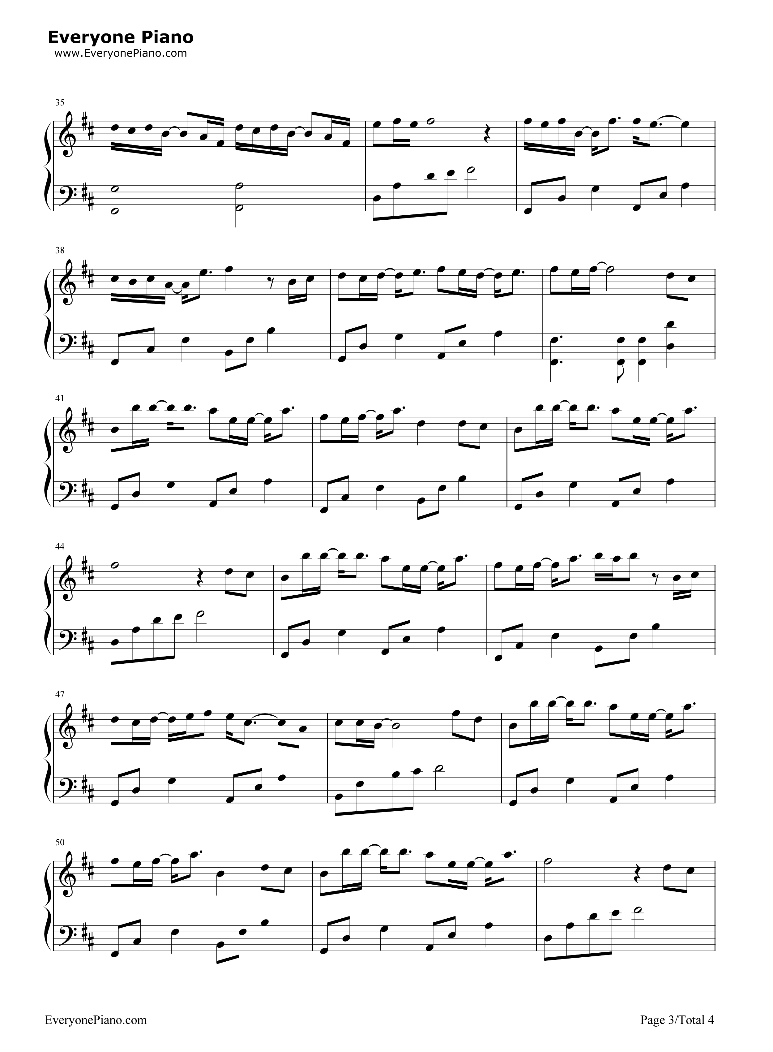 生死相随钢琴谱_崔子格_杨培安