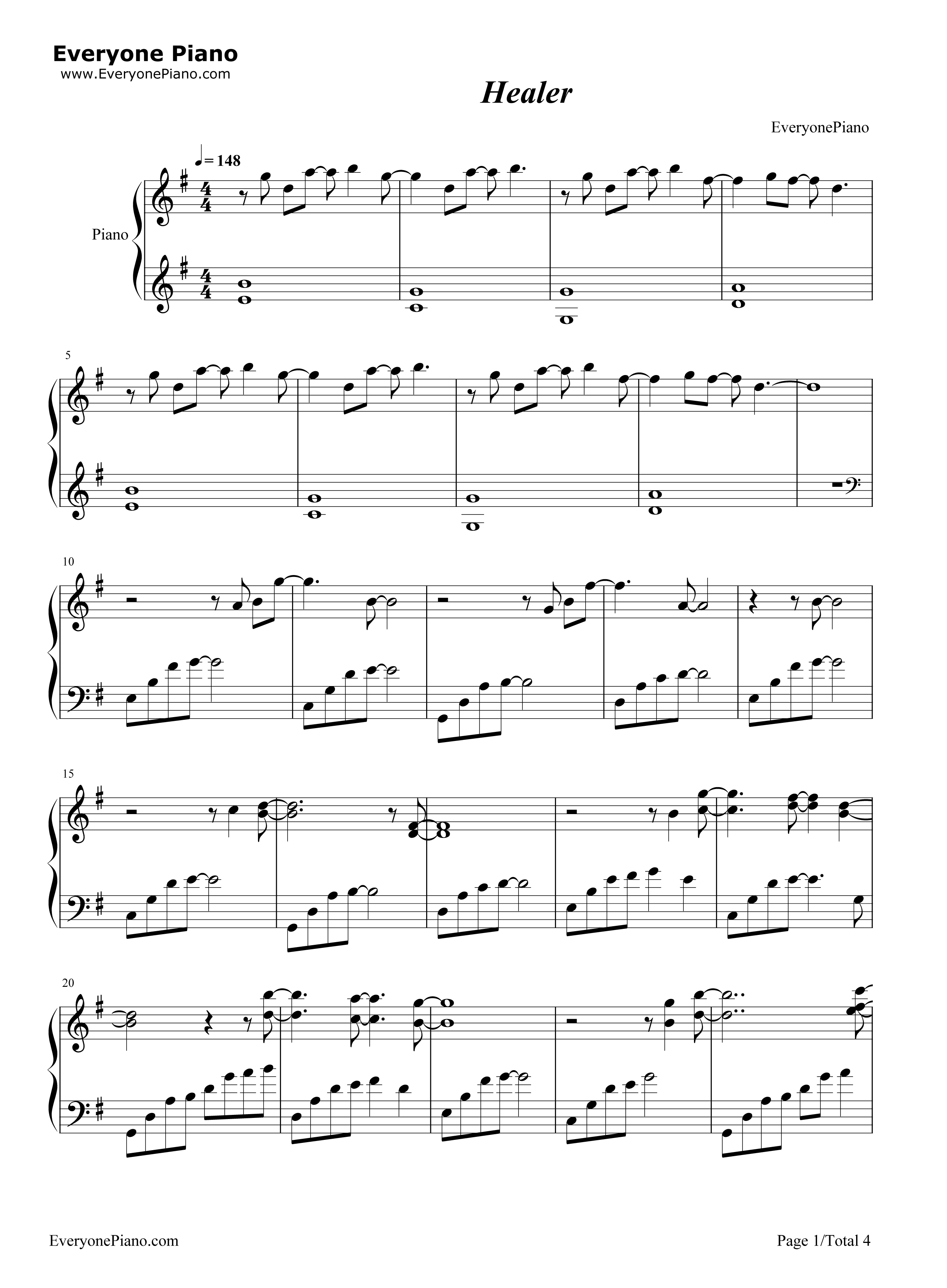 Healer钢琴谱_Lee_Pil_ho