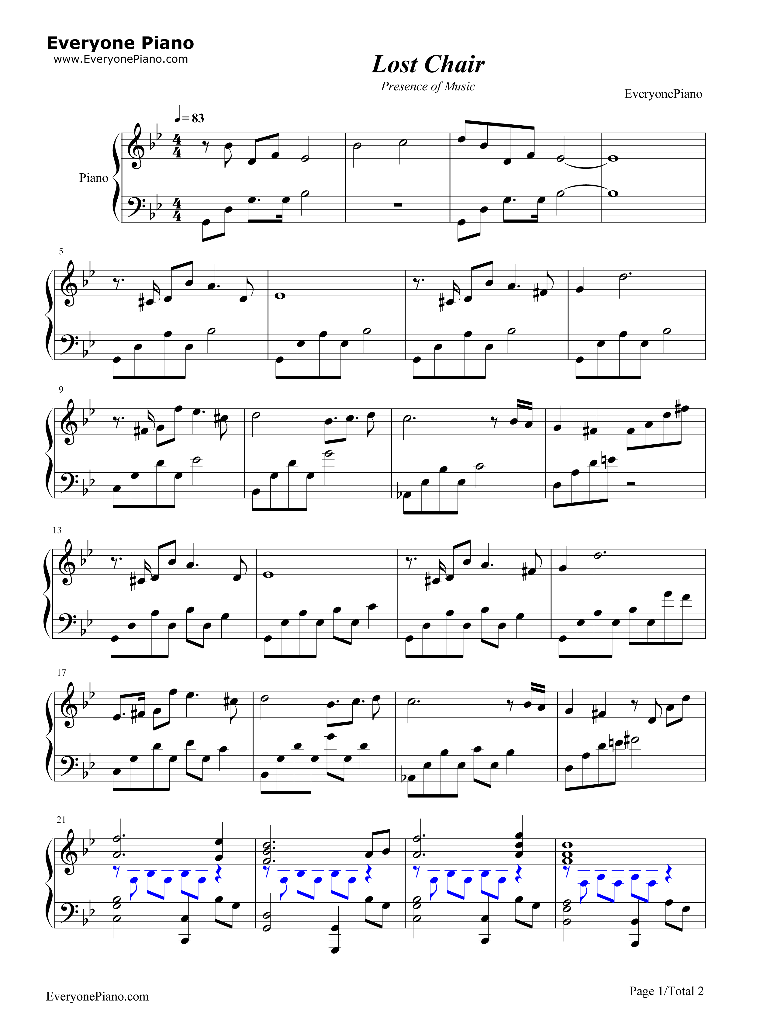 Lost_Chair钢琴谱_Fummy