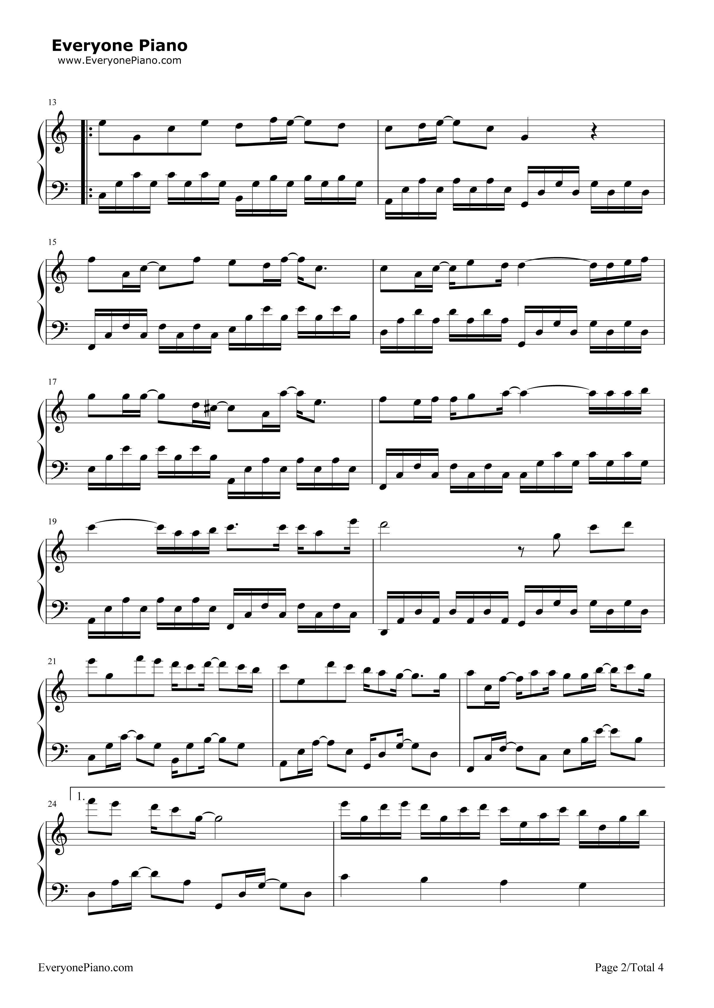 好好(想把你写成一首歌)钢琴谱_五月天