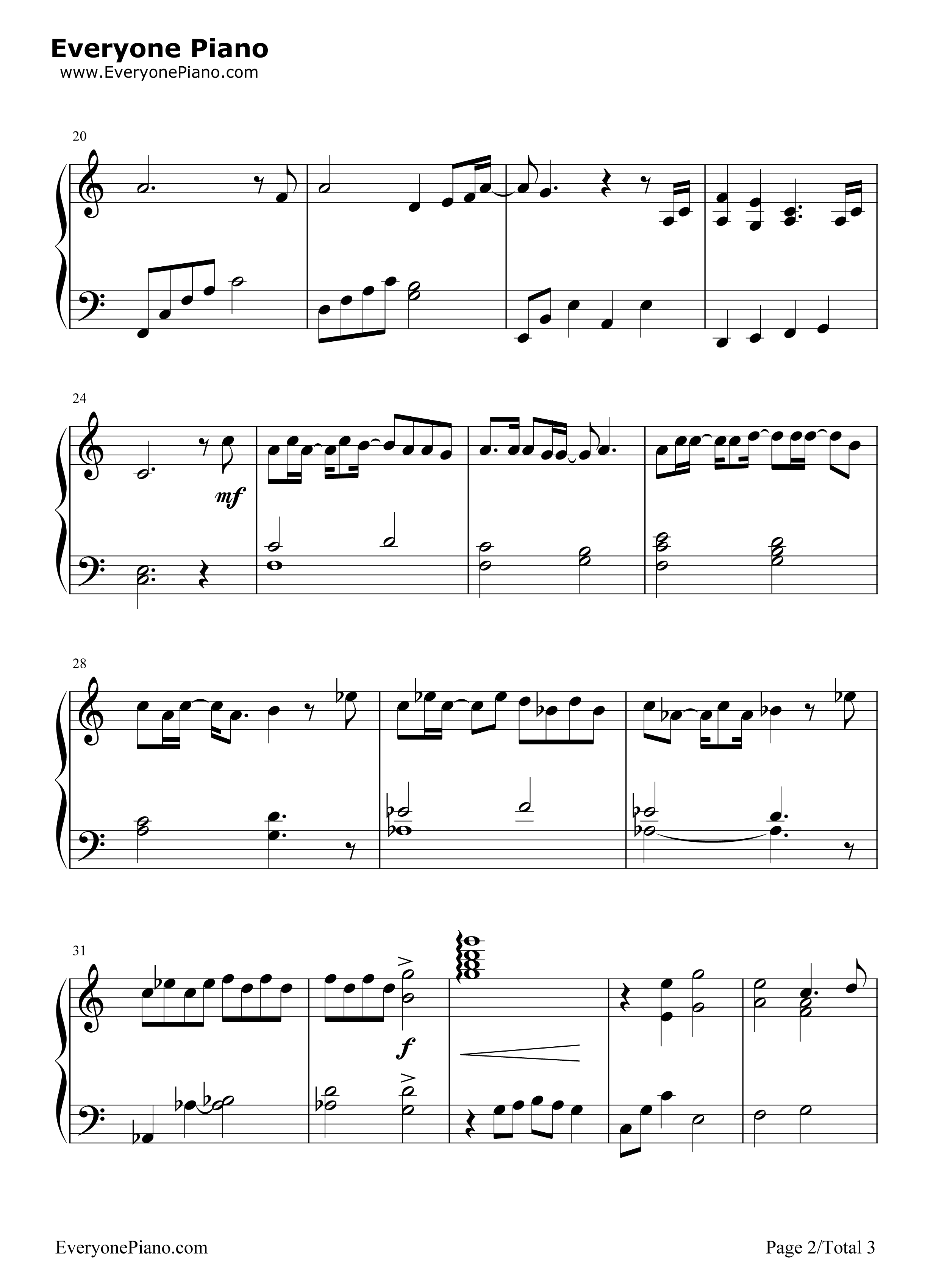 Somewhere_Out_There钢琴谱_James_Horner