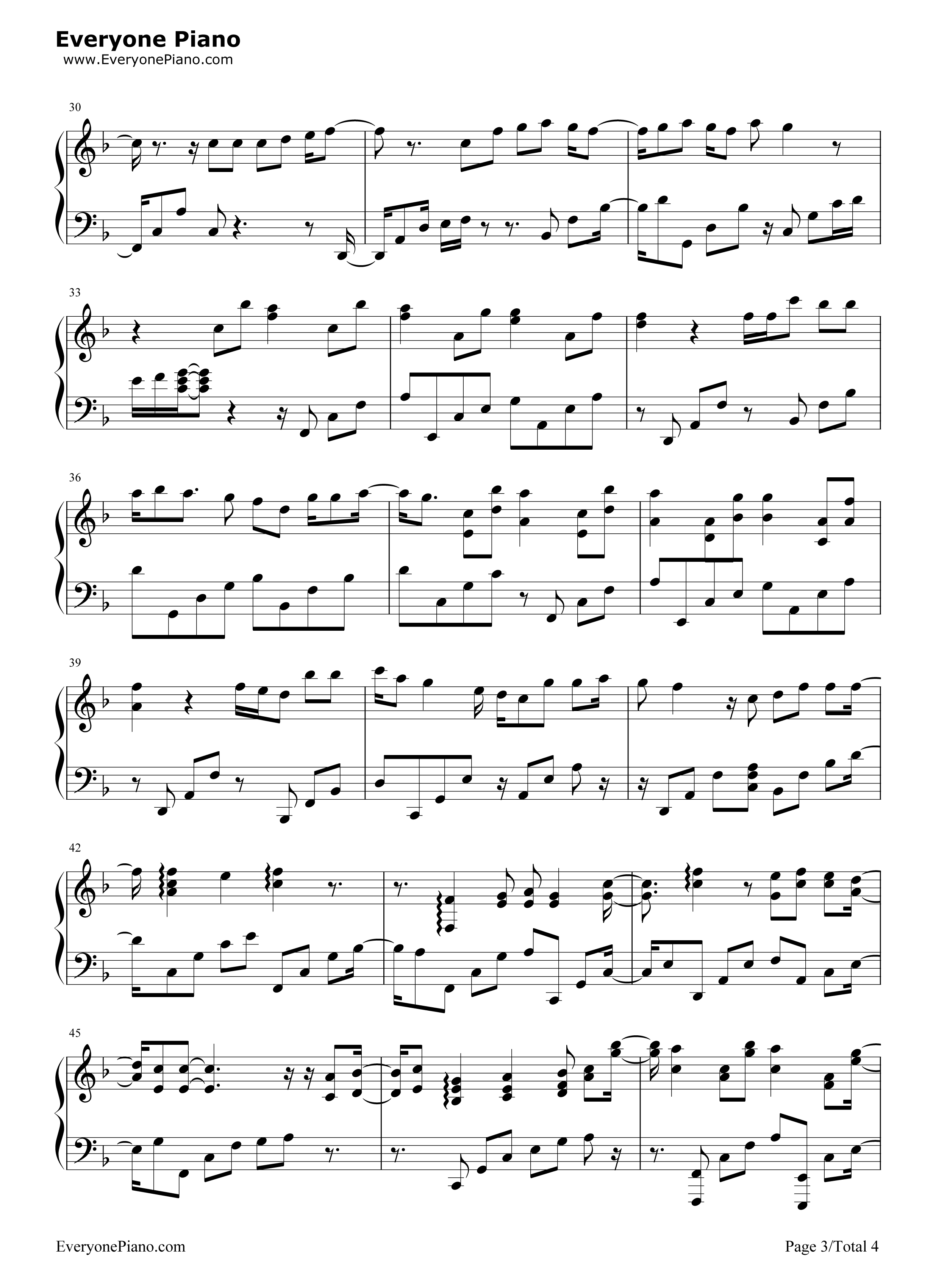 爱情天堂钢琴谱_陈慧琳