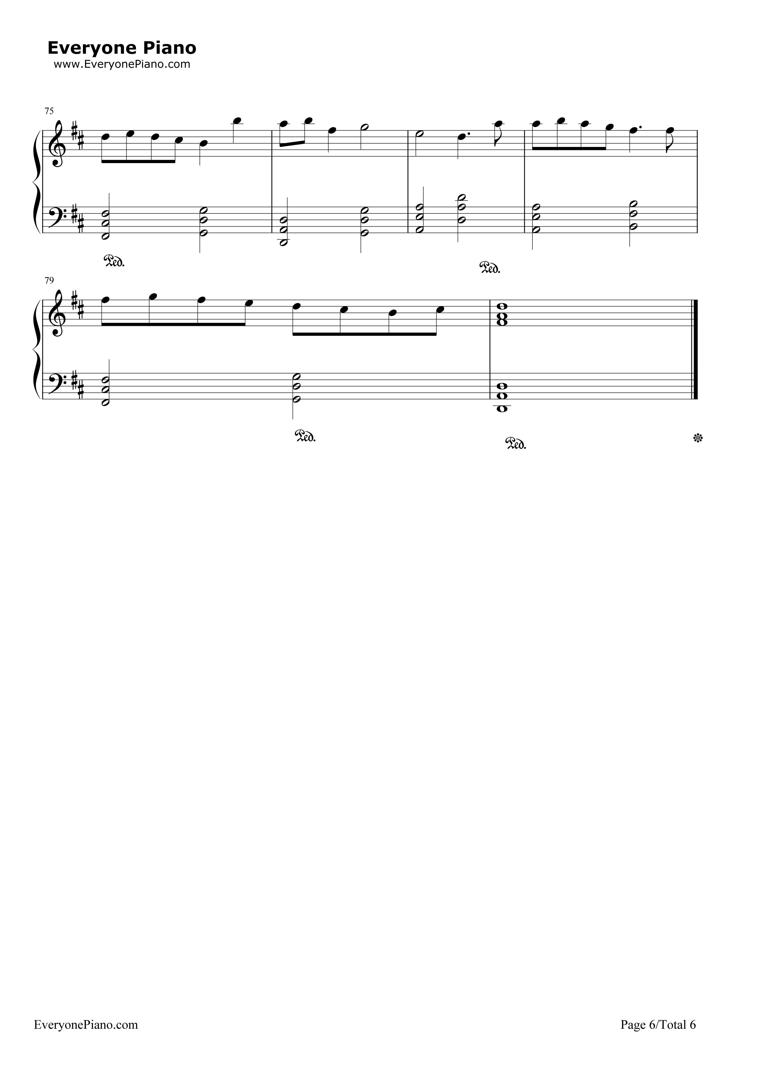 卡农_大爱人间钢琴谱_巴哈贝尔