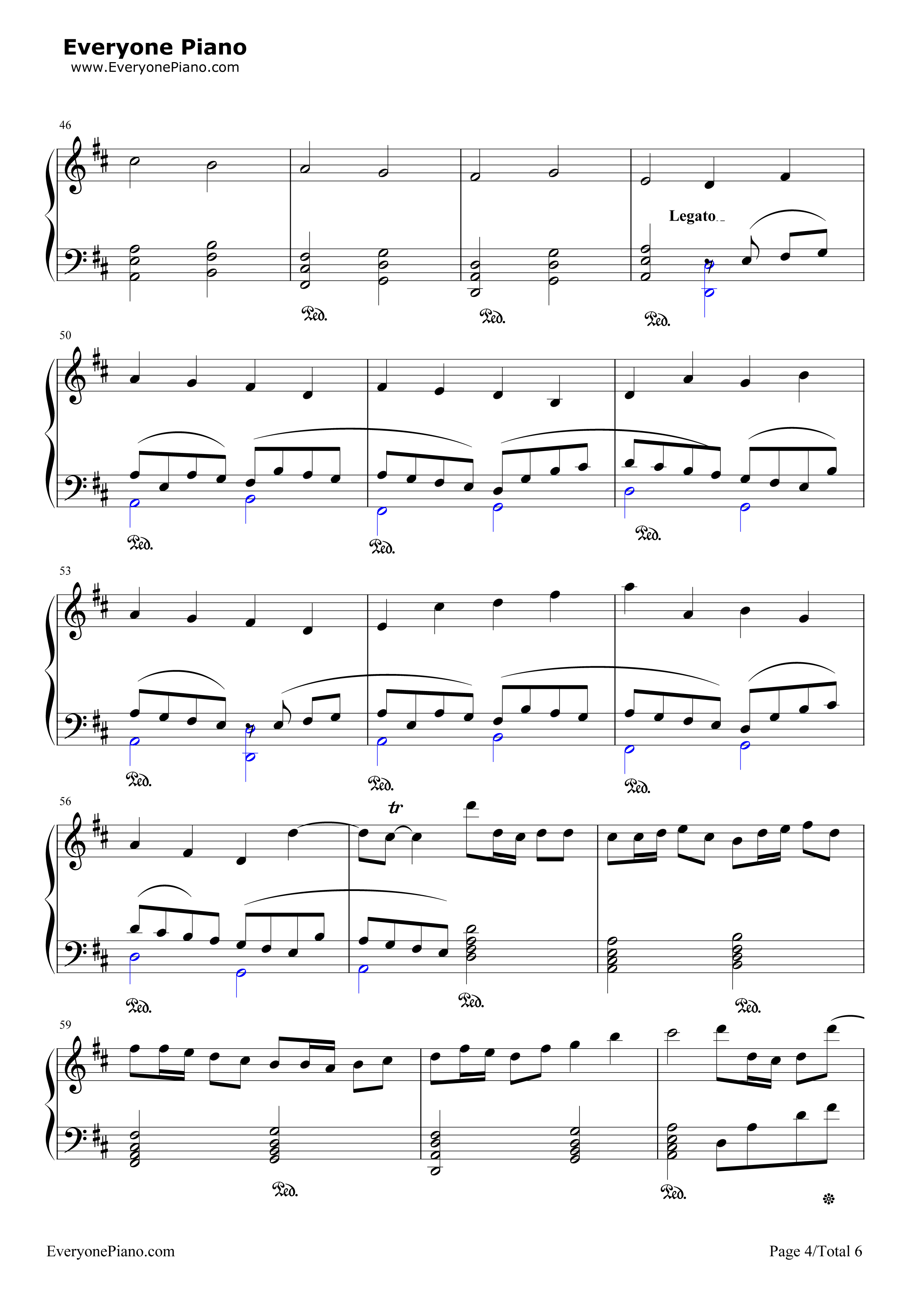 卡农_大爱人间钢琴谱_巴哈贝尔