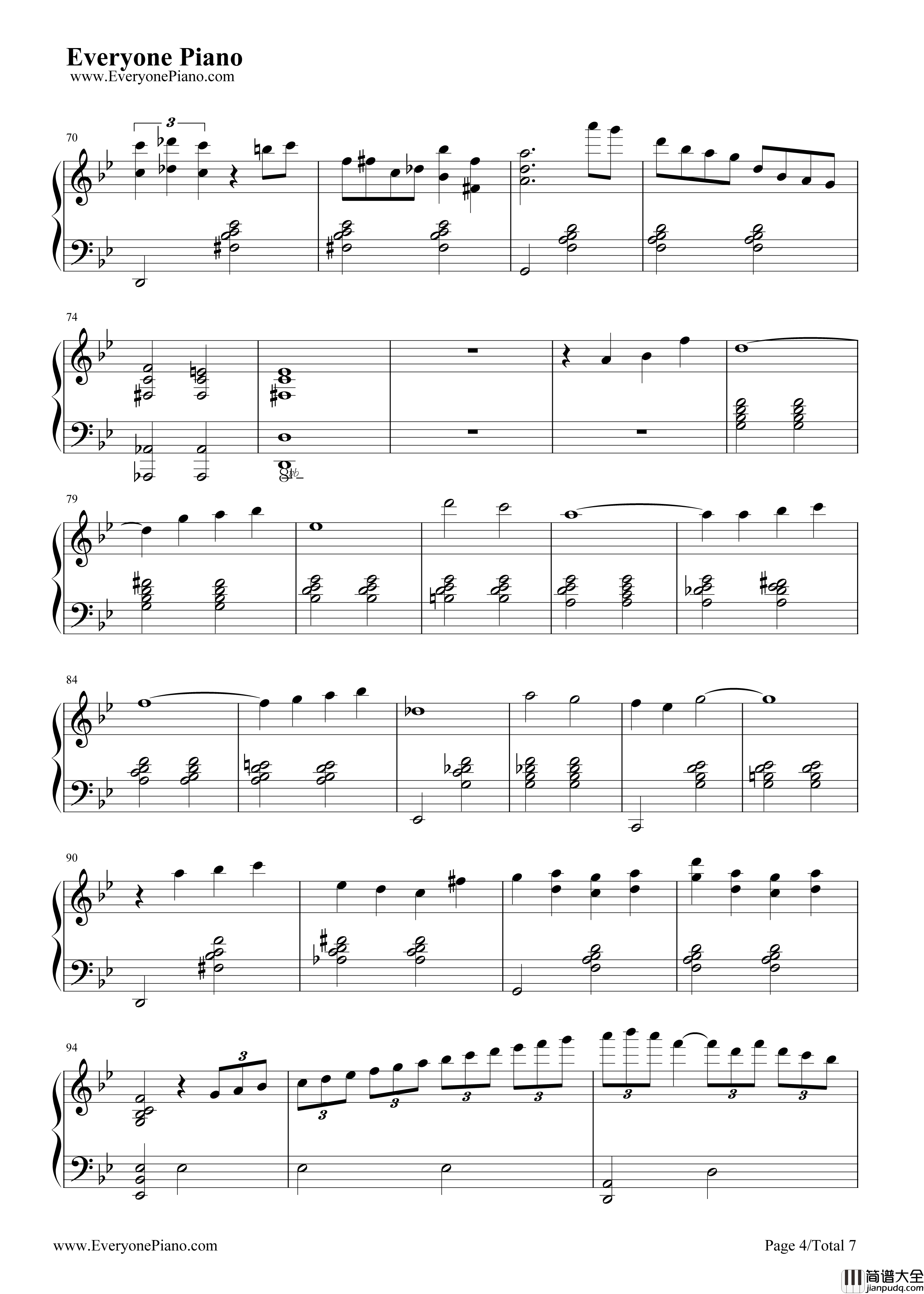 Ballade钢琴谱_久石让