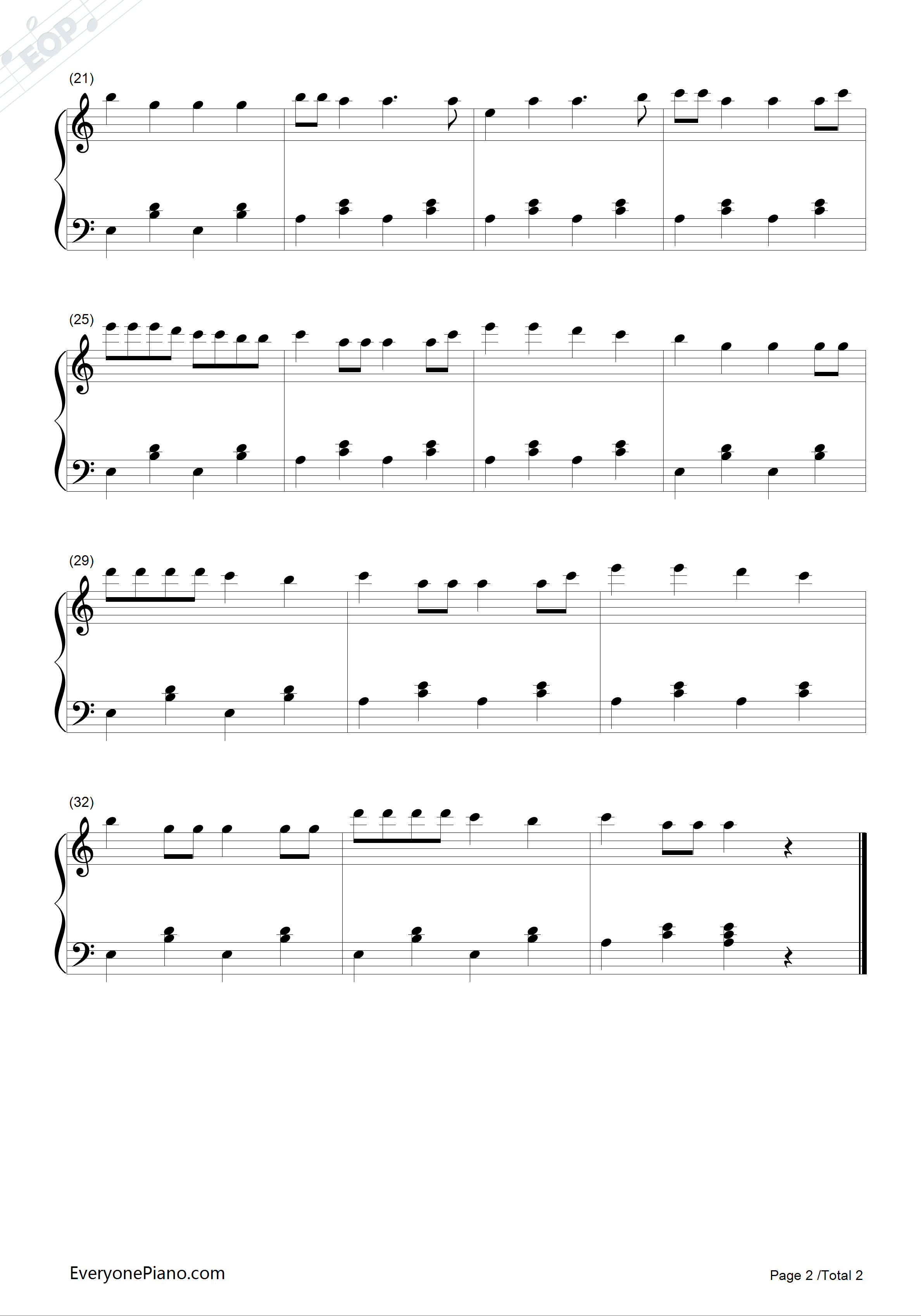 甩葱歌简单版钢琴谱_初音未来