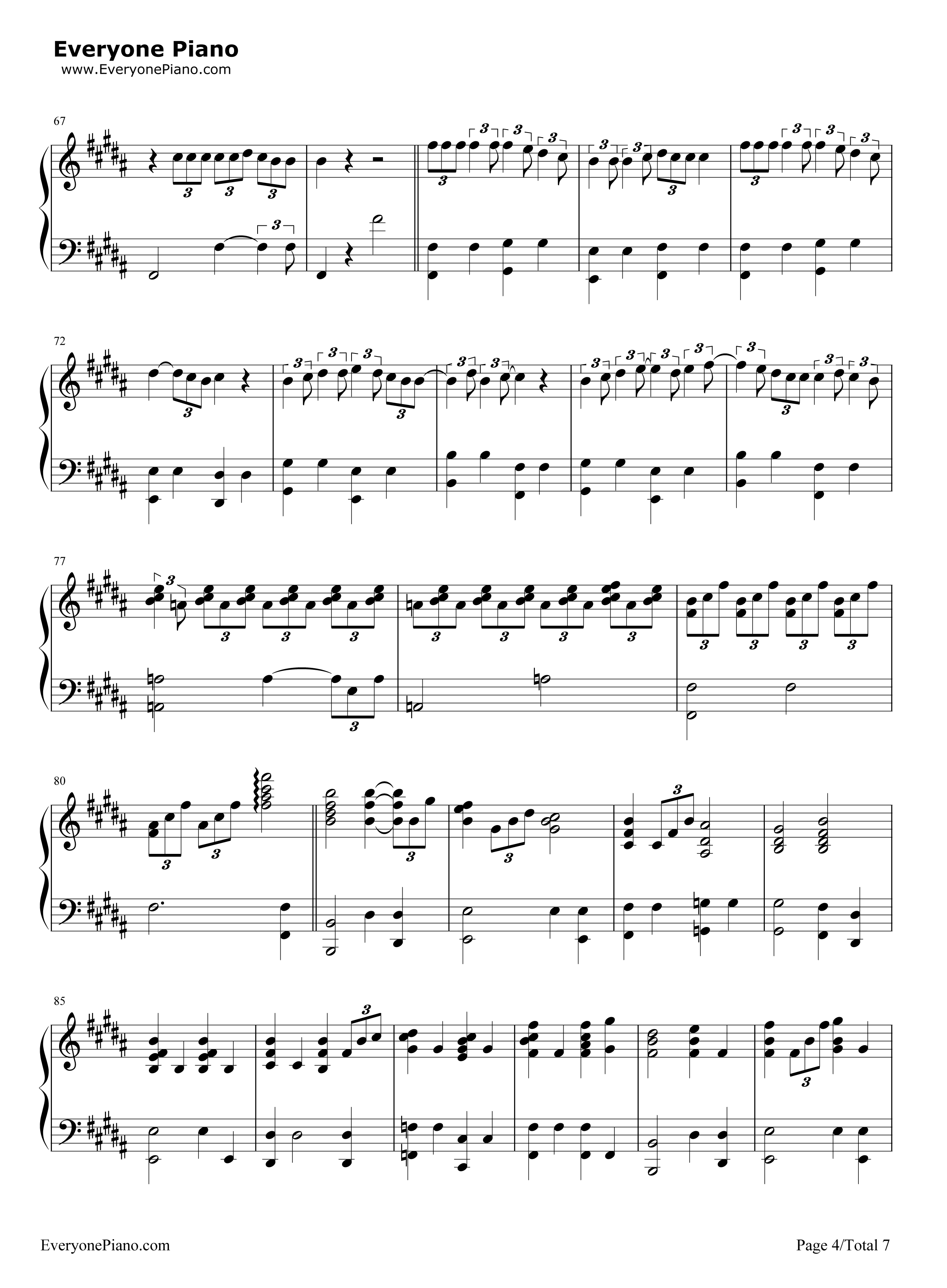 火花钢琴谱_RADWIMPS