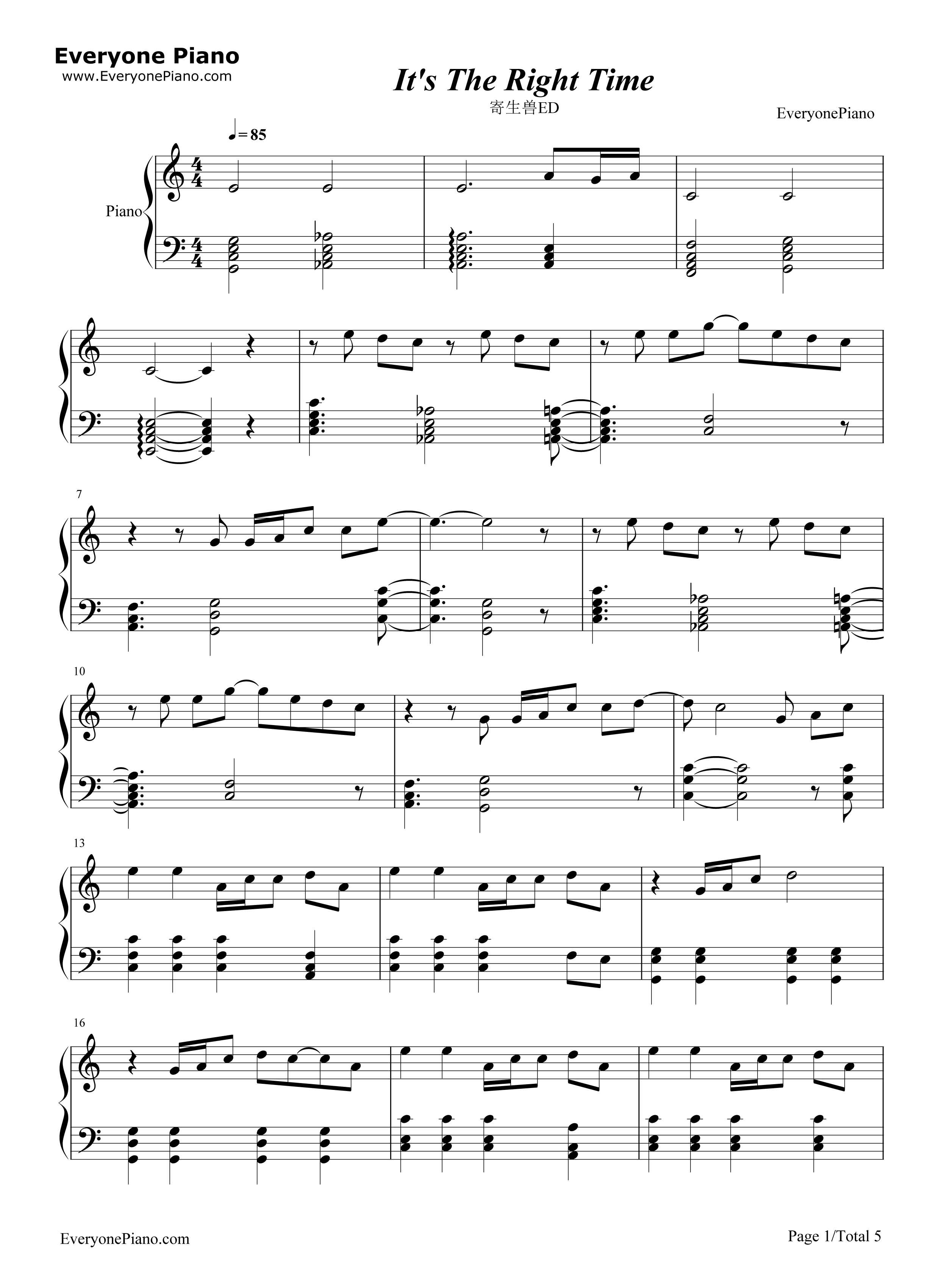 It_s_the_Right_Time钢琴谱_三浦大知
