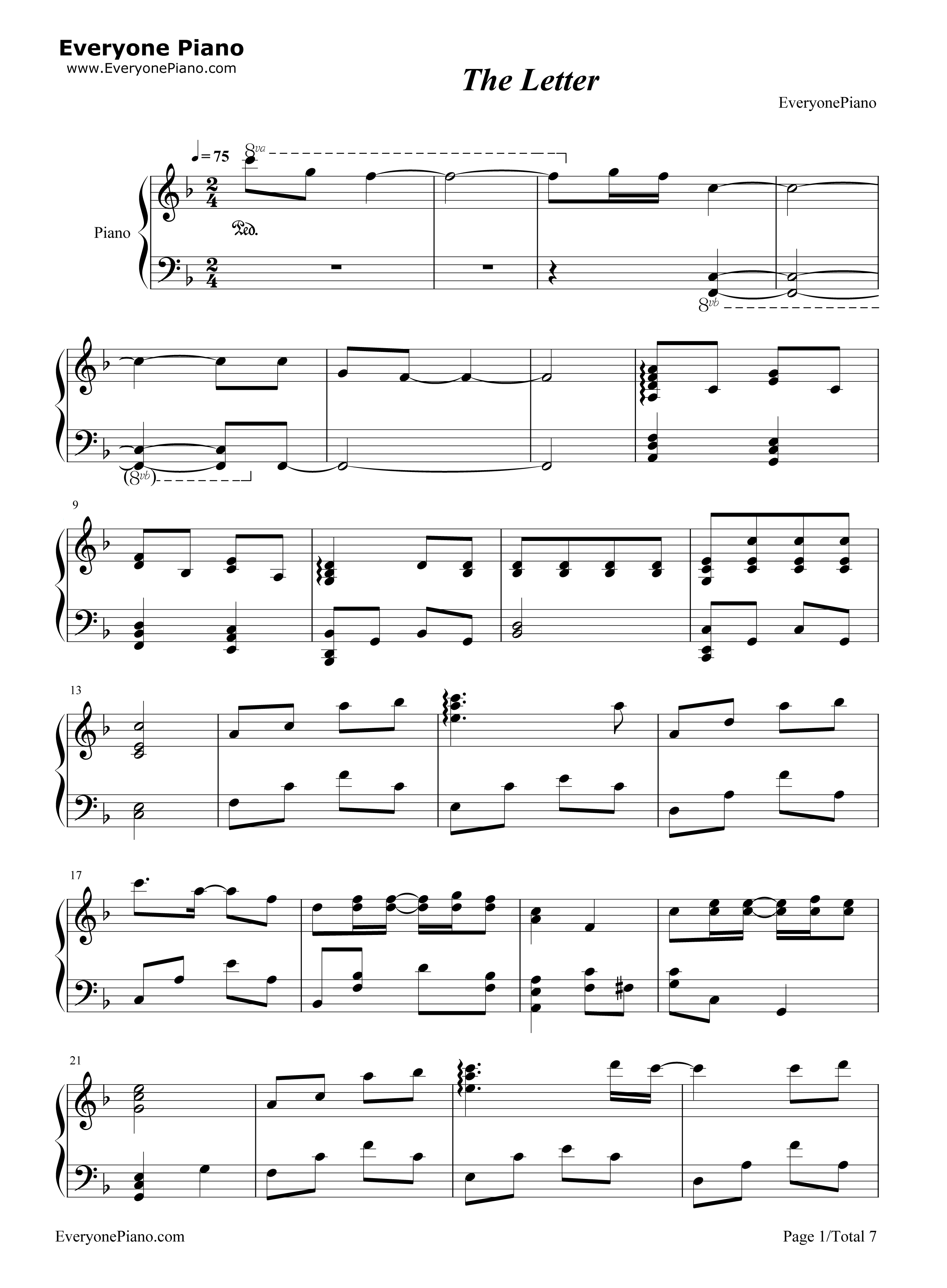 The_Letter钢琴谱_KIVΛ