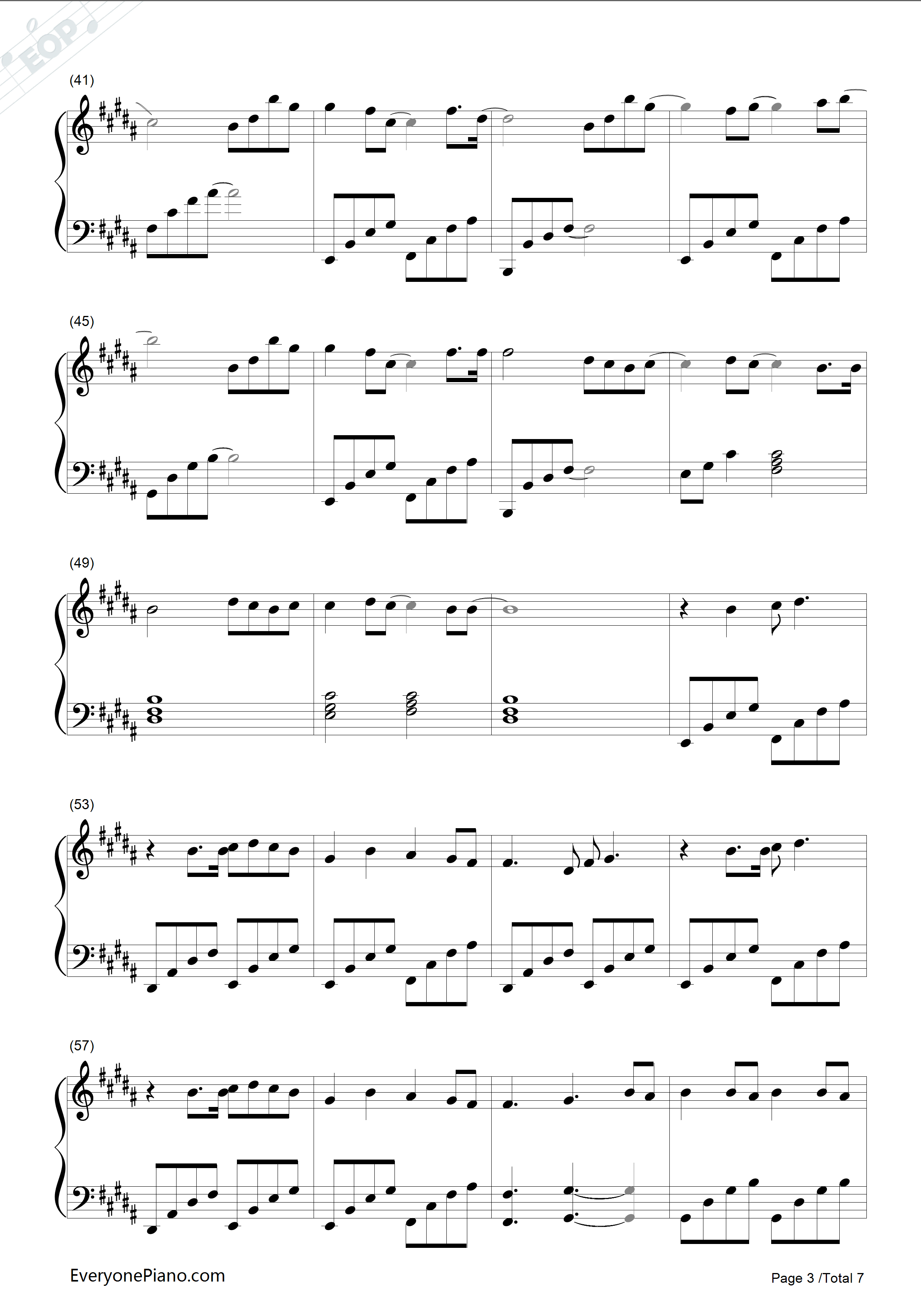 万物初始之风钢琴谱_平原绫香