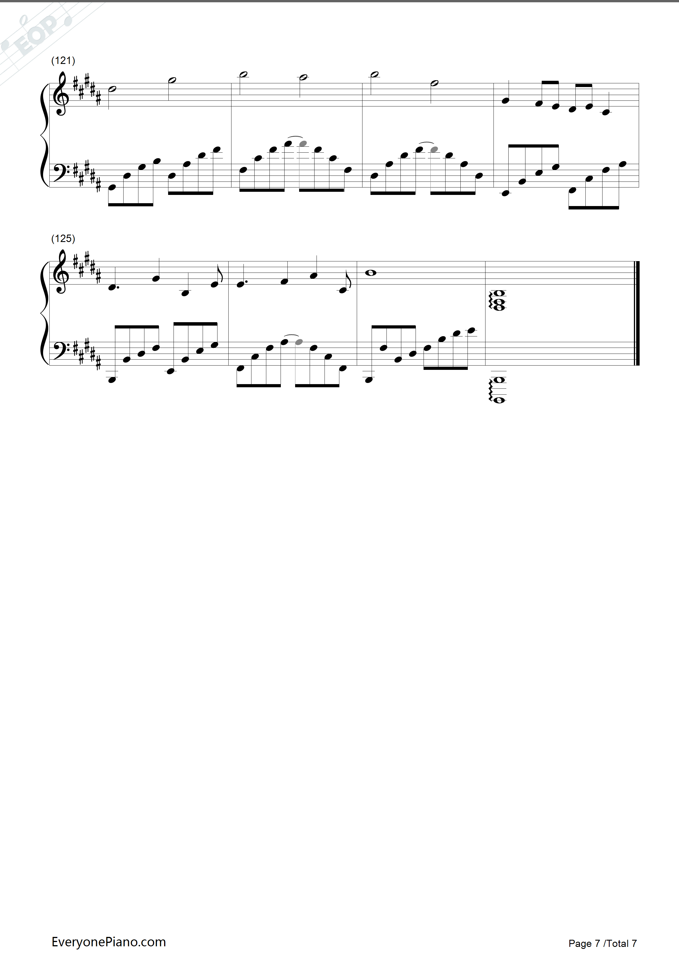 万物初始之风钢琴谱_平原绫香