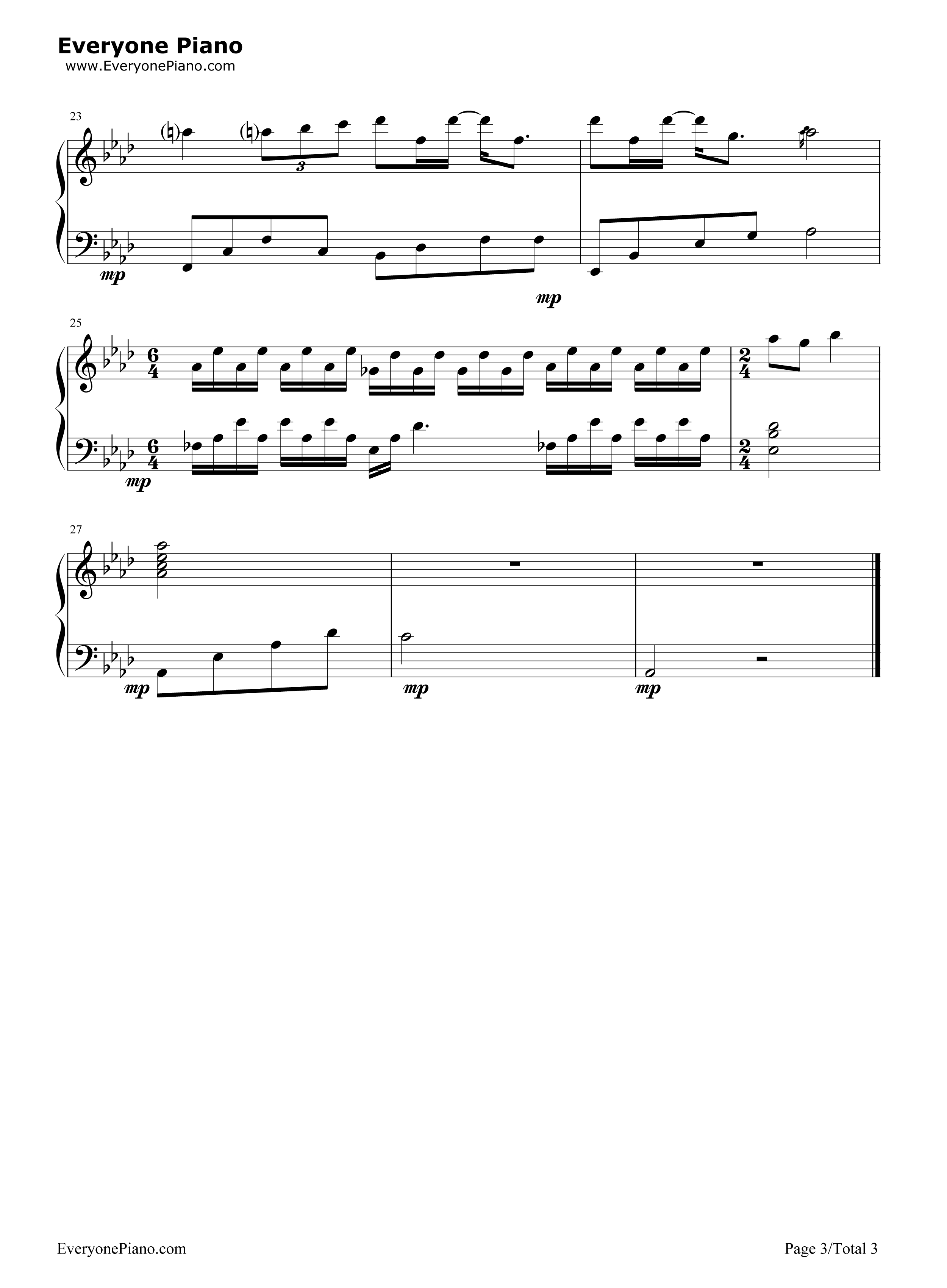 我在那一角患过伤风钢琴谱_冯曦妤