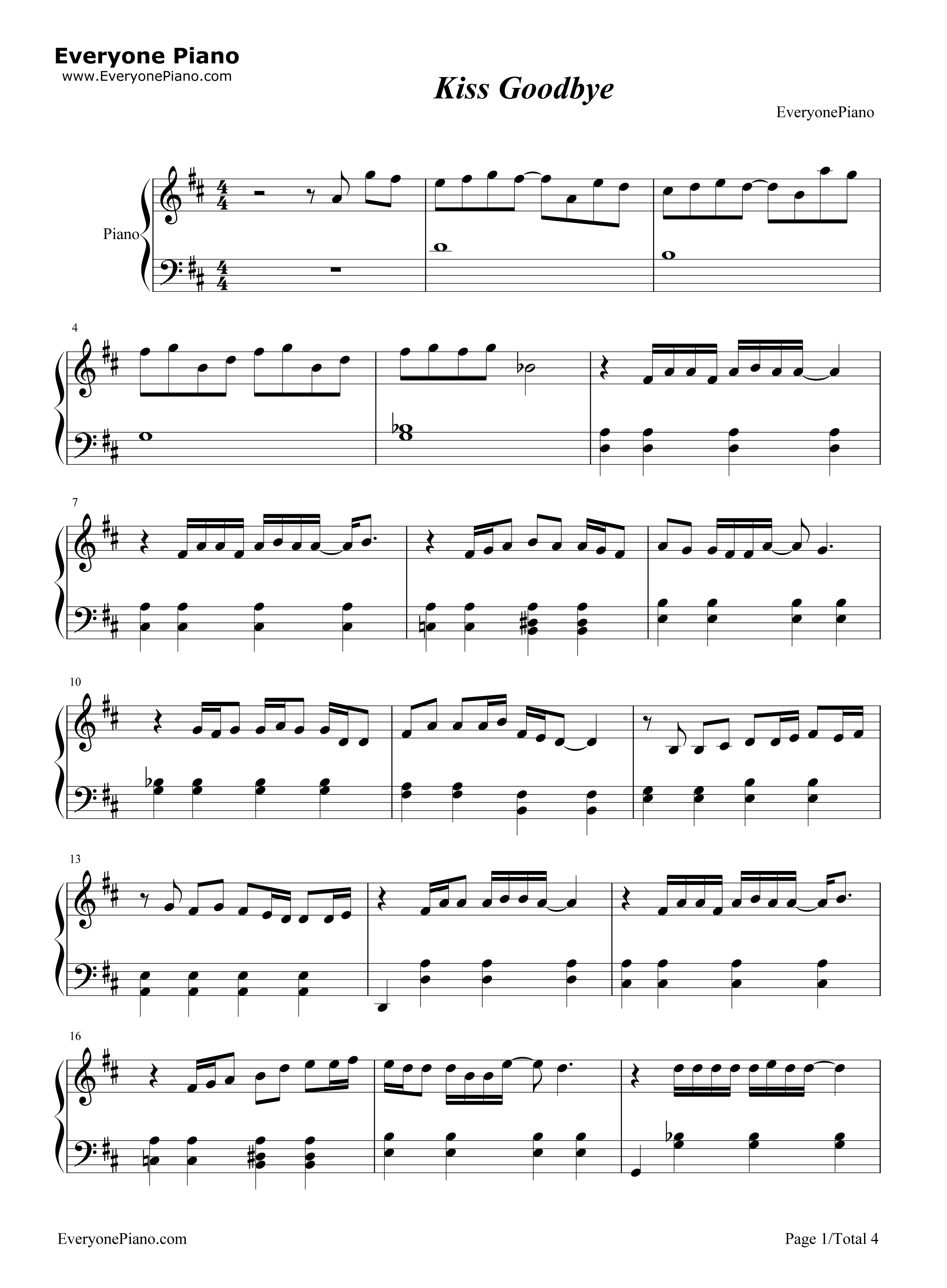 Kiss_Goodbye钢琴谱_王力宏