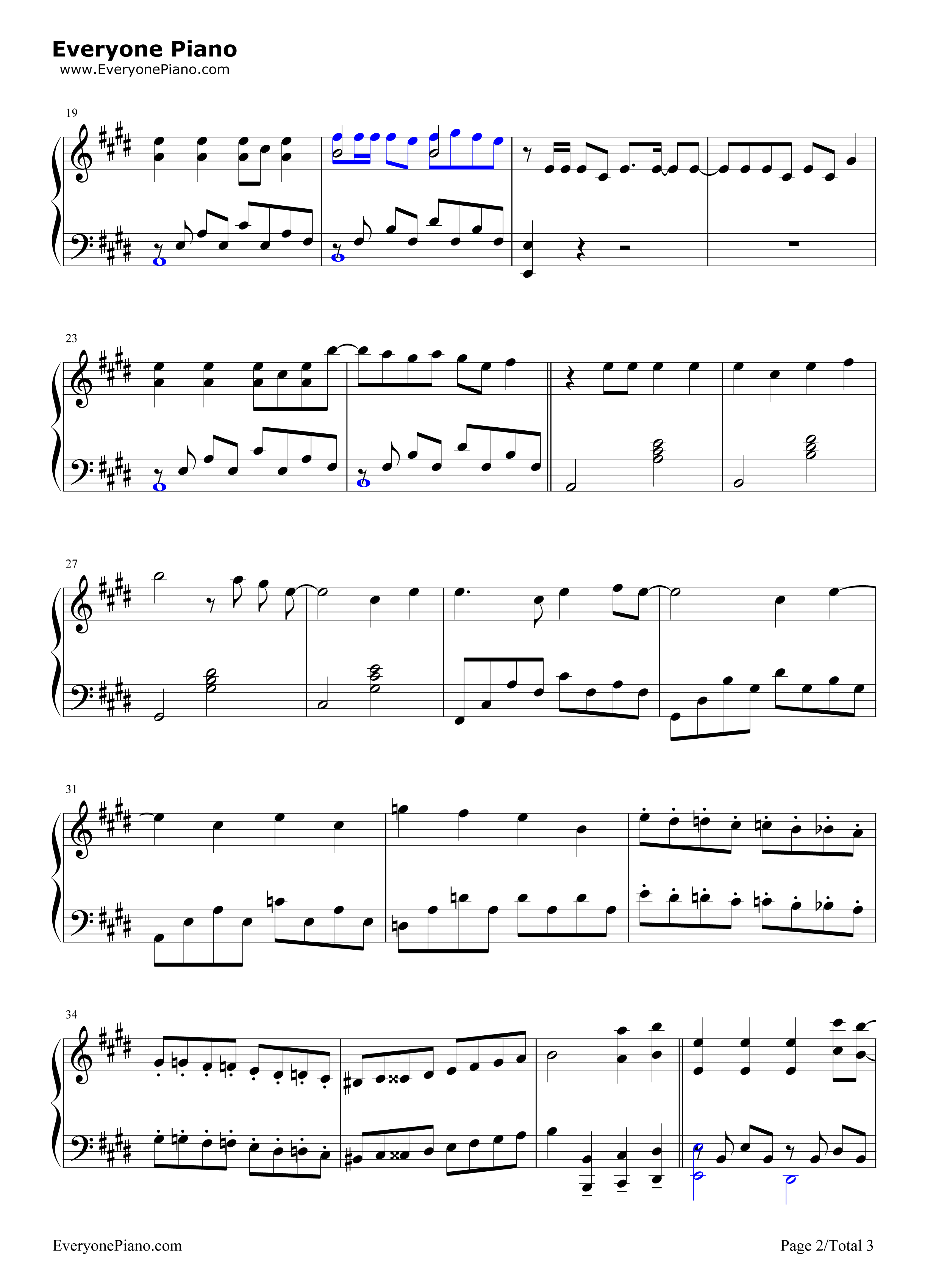 うまるん体操钢琴谱_田中爱美_影山灯_白石晴香_古川由利奈