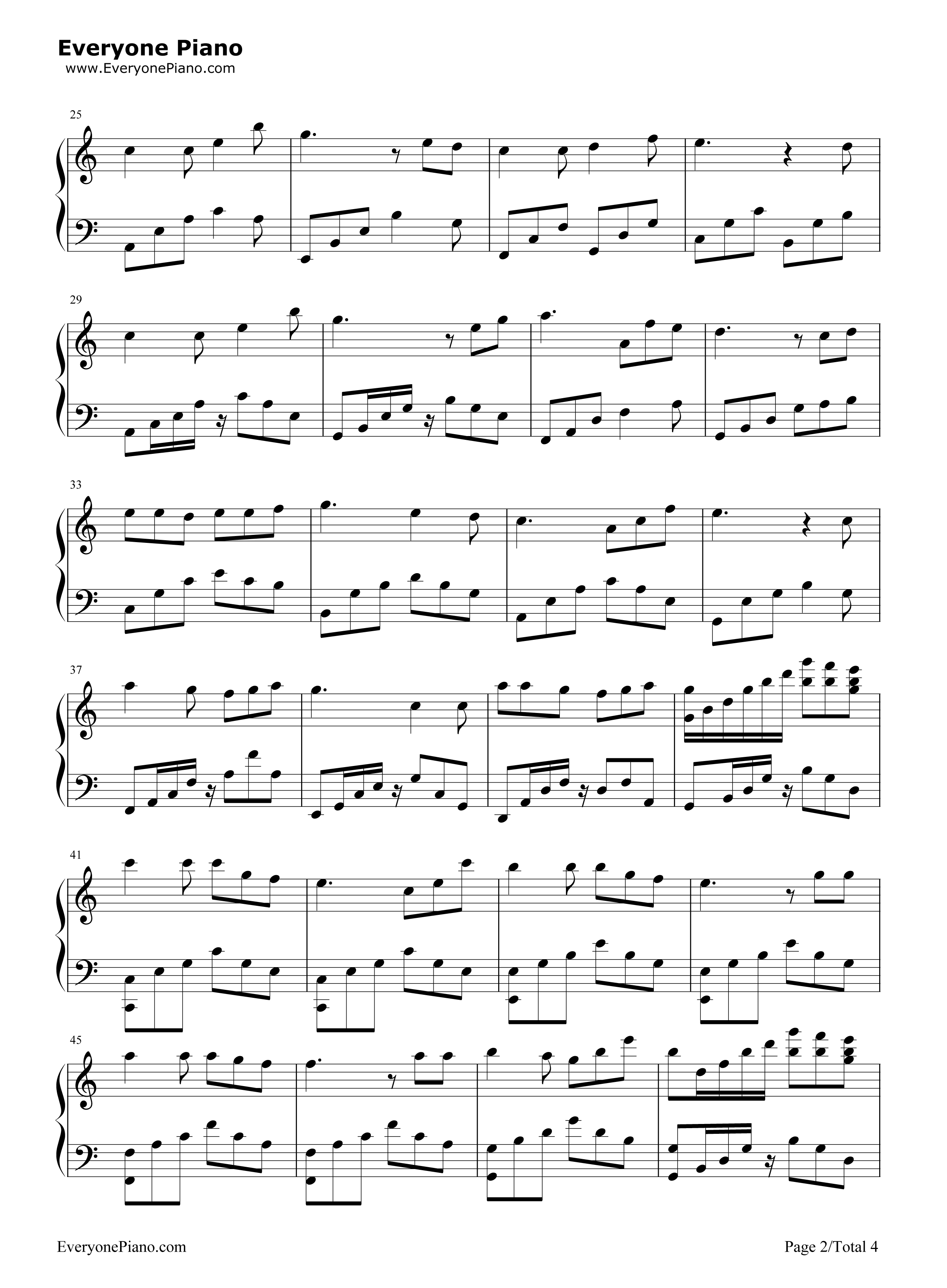 终身美丽钢琴谱_郑秀文