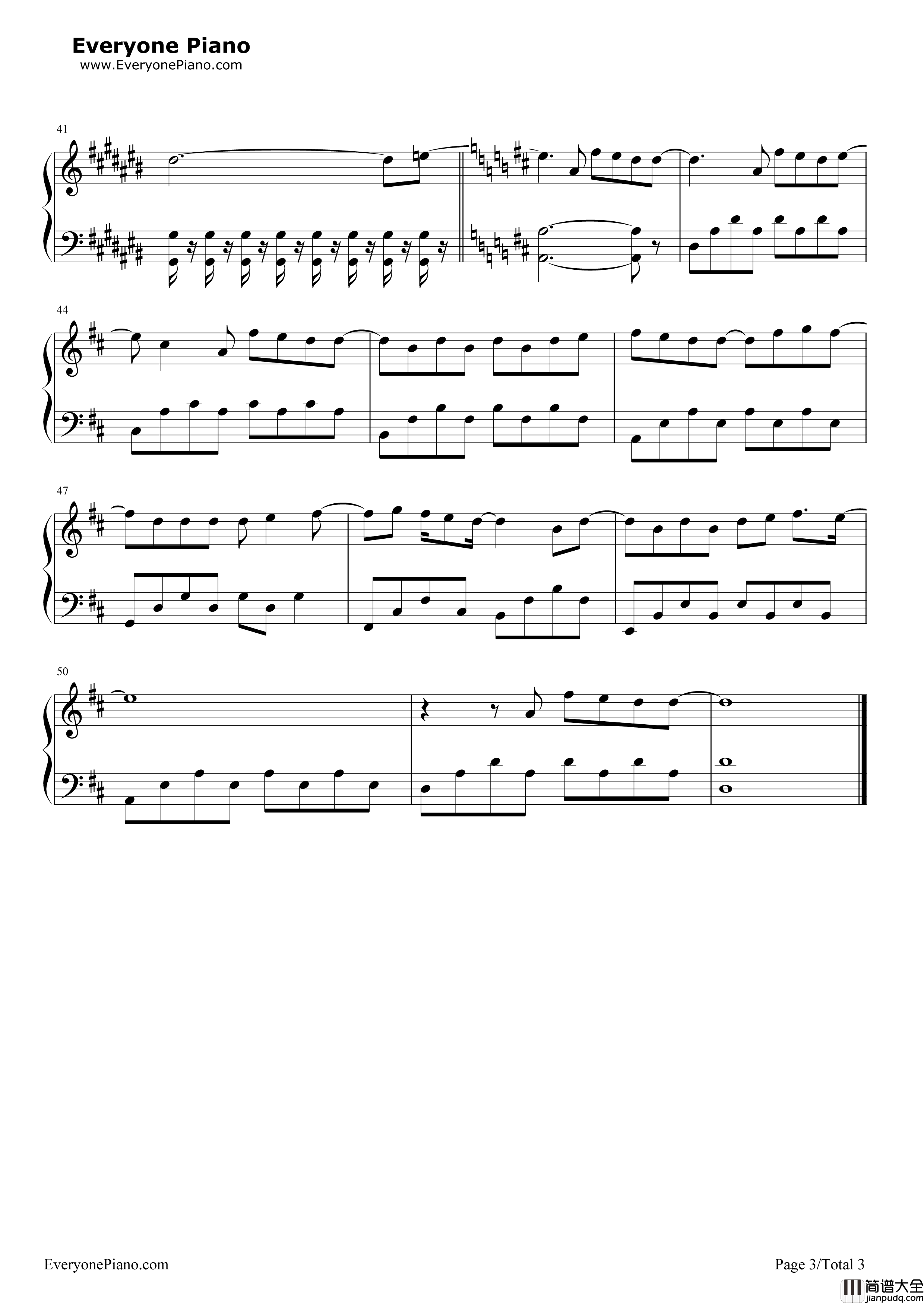 让我留在你身边钢琴谱_陈奕迅