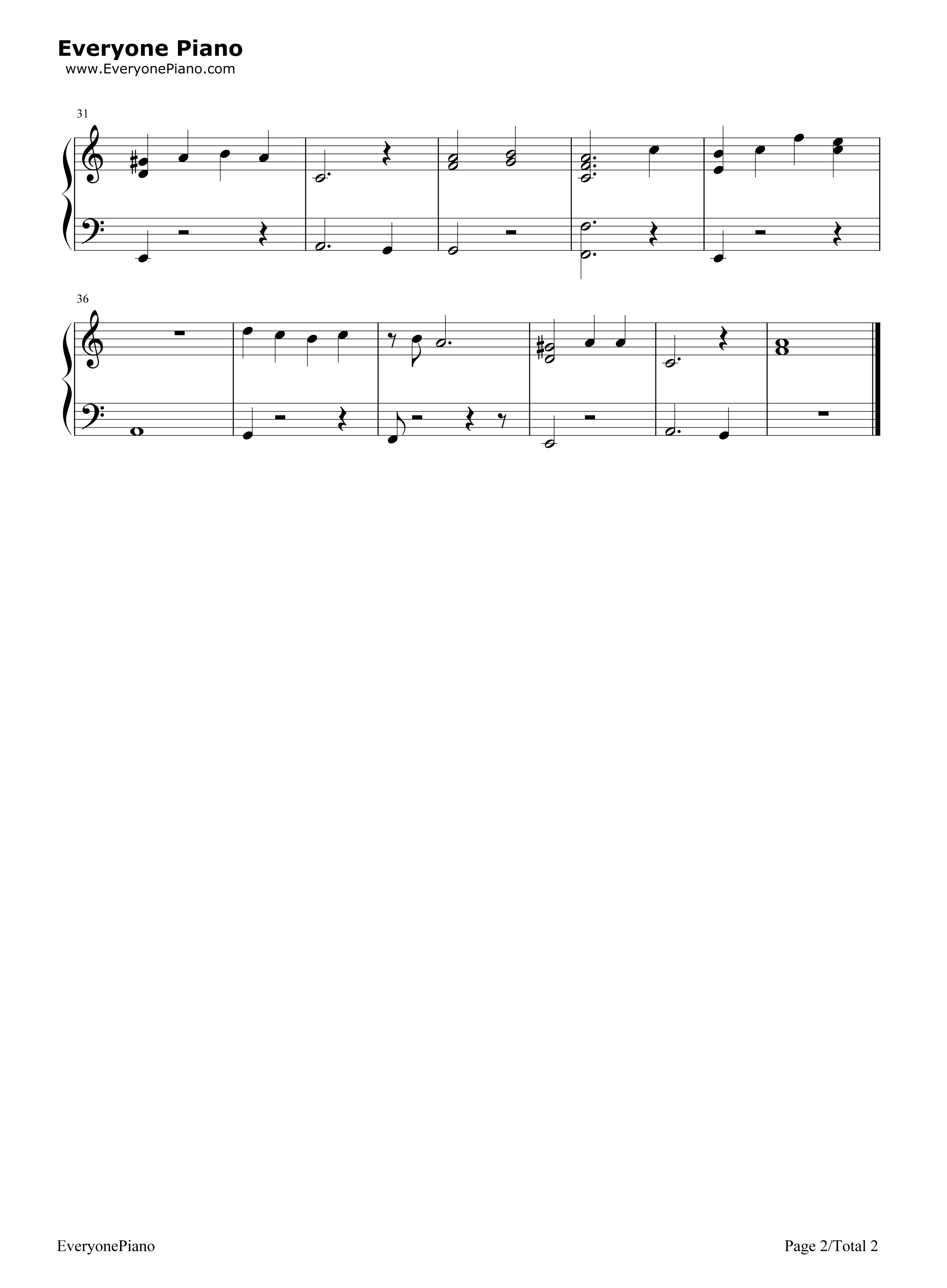 环_钢琴谱_糸奇はな