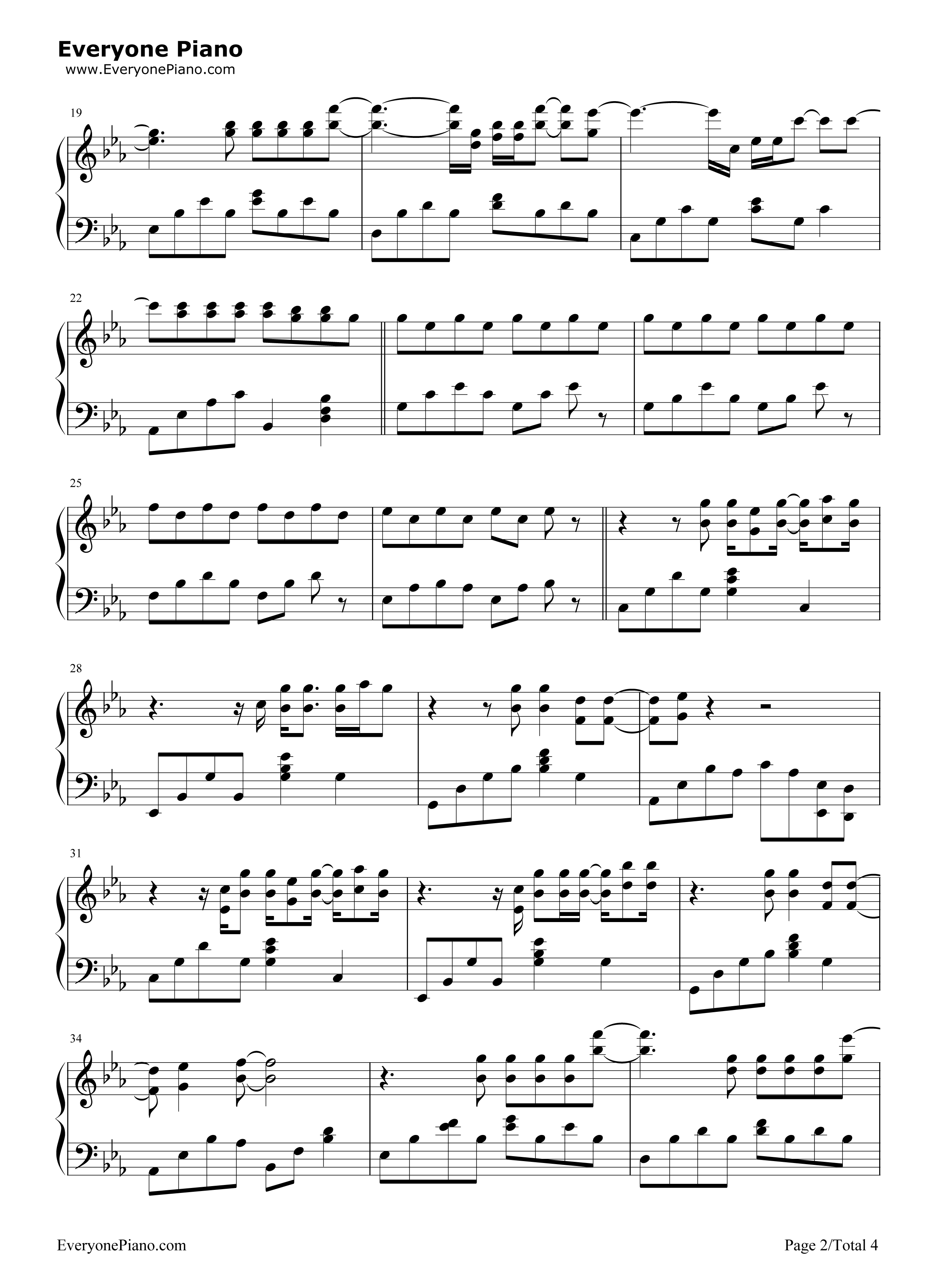 DOWN钢琴谱_杰森·沃克__Jason_Walker