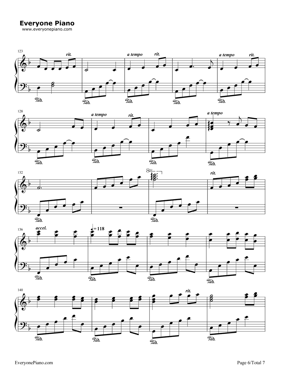 いつも何度でも钢琴谱_木村弓