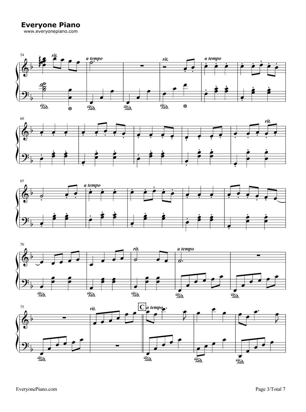 いつも何度でも钢琴谱_木村弓