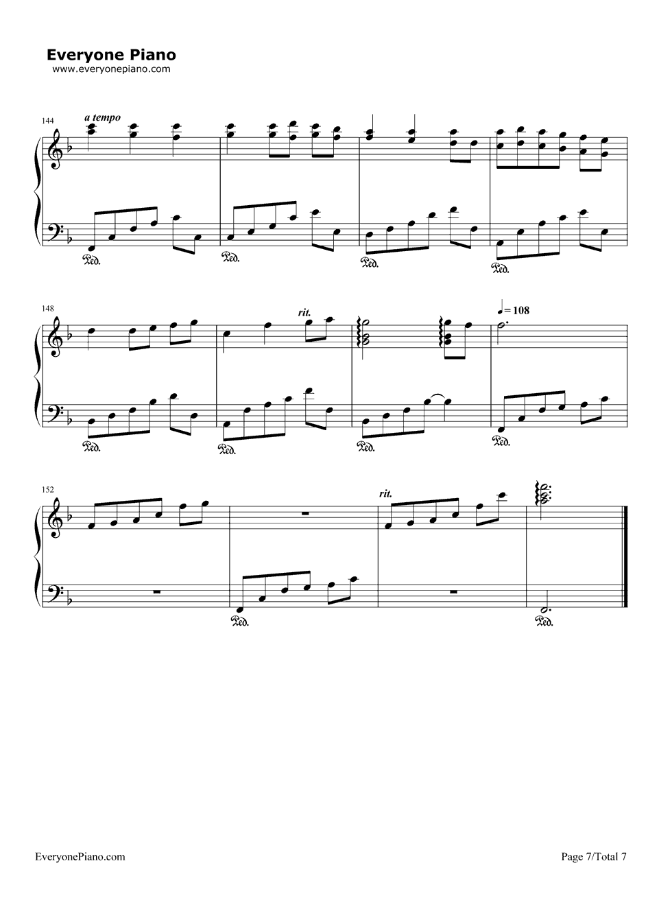 いつも何度でも钢琴谱_木村弓